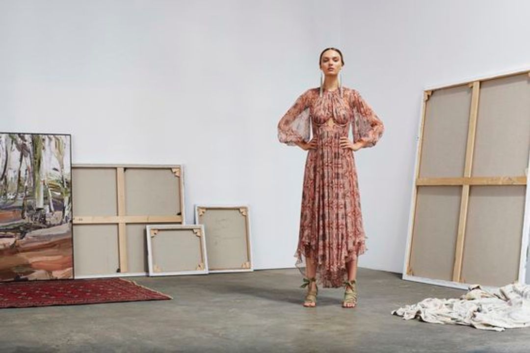 Zimmermann Empire Heiress Dress Ochre Konya Size 8 for rent on The Volte - main image