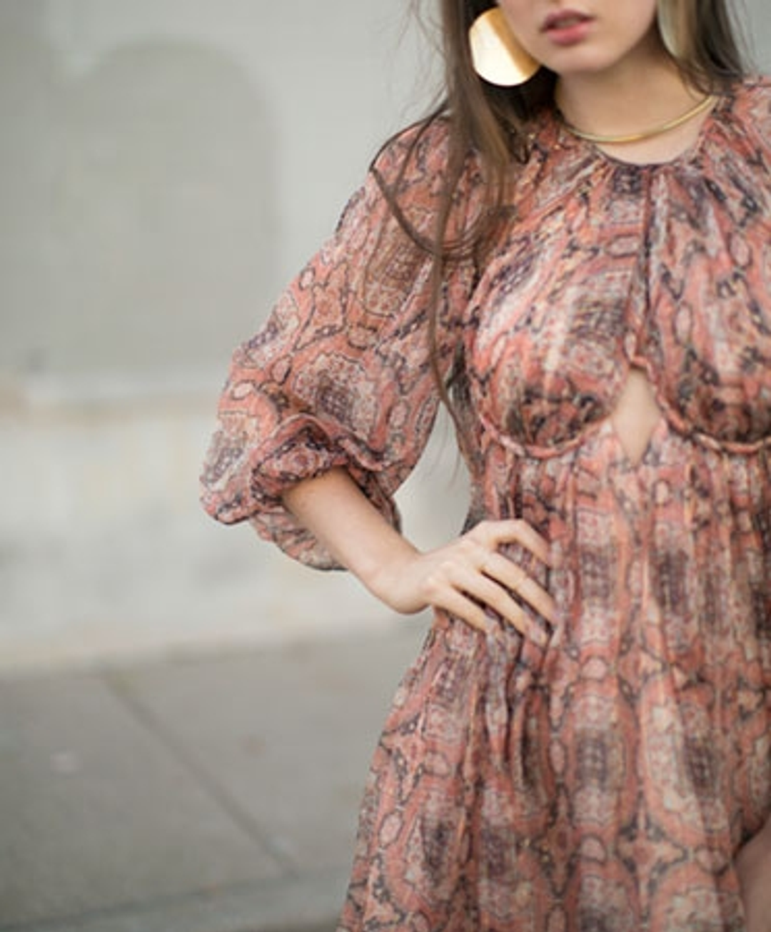 Zimmermann Empire Heiress Dress Ochre Konya Size 8 for rent on The Volte - main image