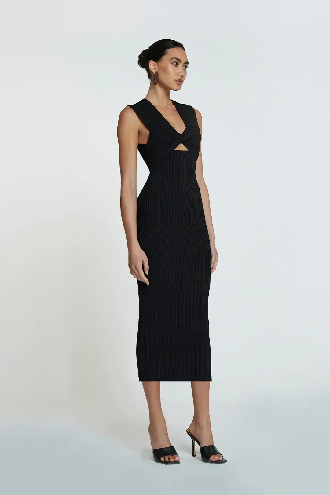 By Johnny Leora Latice Knit Midi Dress Black Size S for rent on The Volte - main image