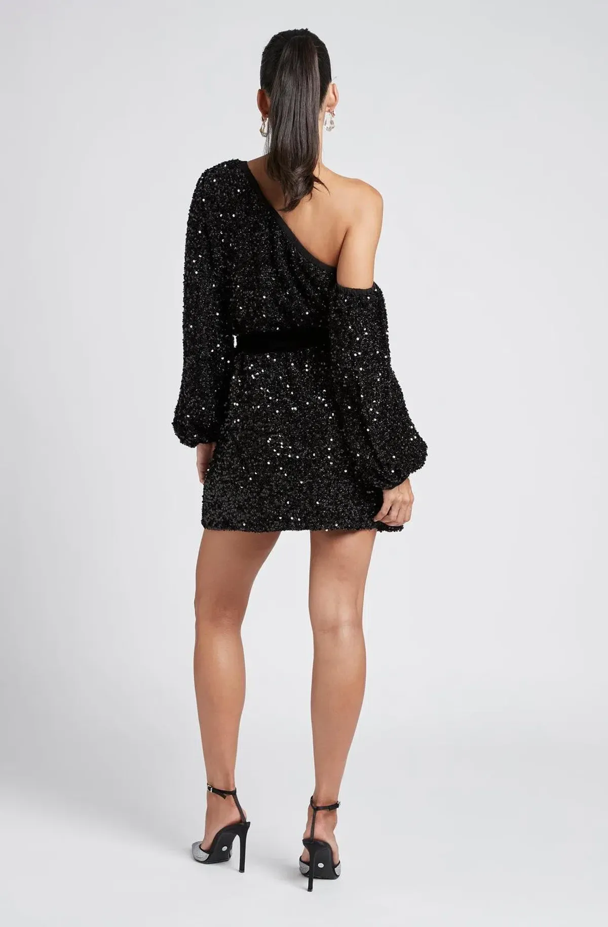 Sheike Empire Sequin Dress Black Size 6 - Image 3