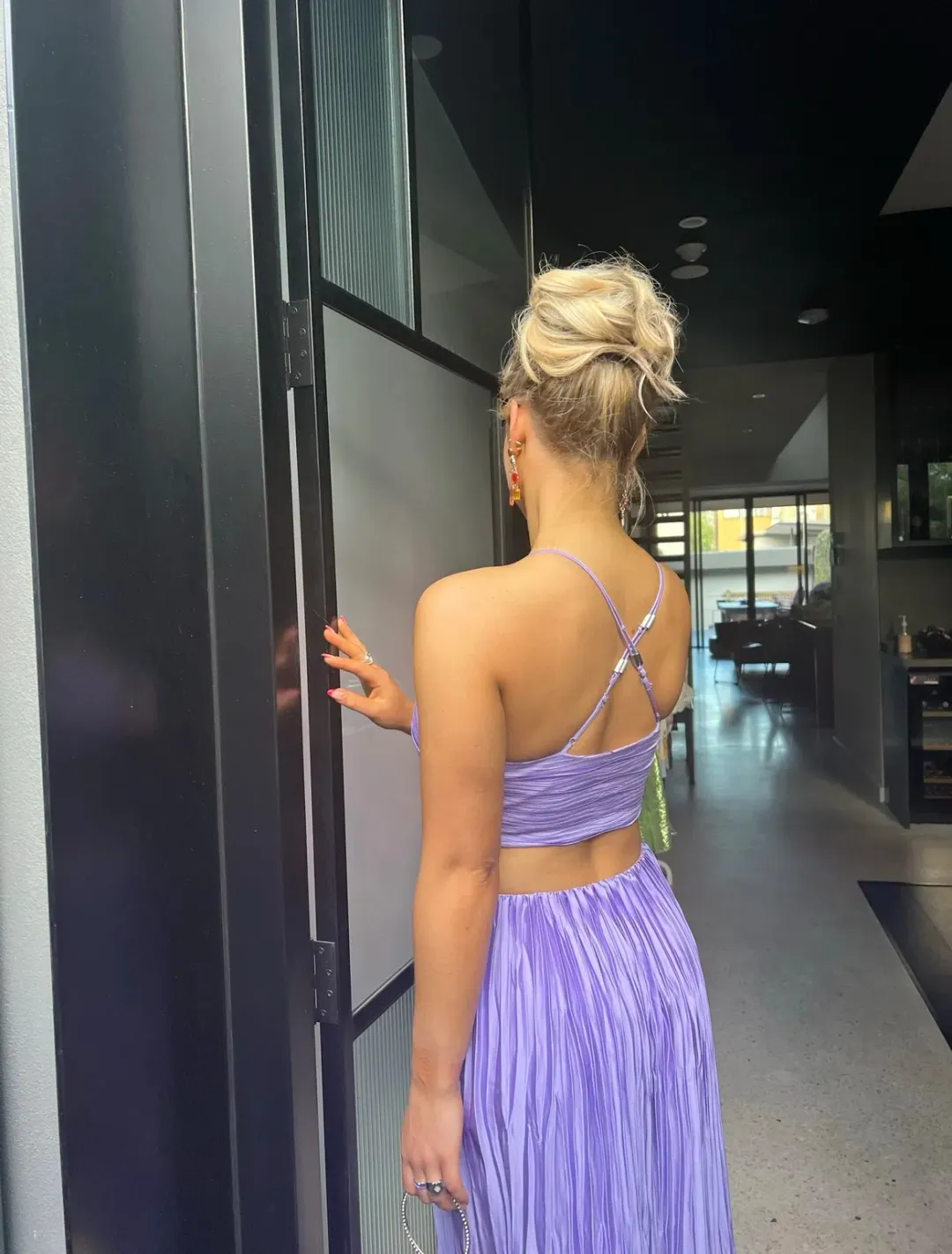 Jonathan Simkhai Marli Pleated Gown Lavender Size 6 for rent on The Volte - main image