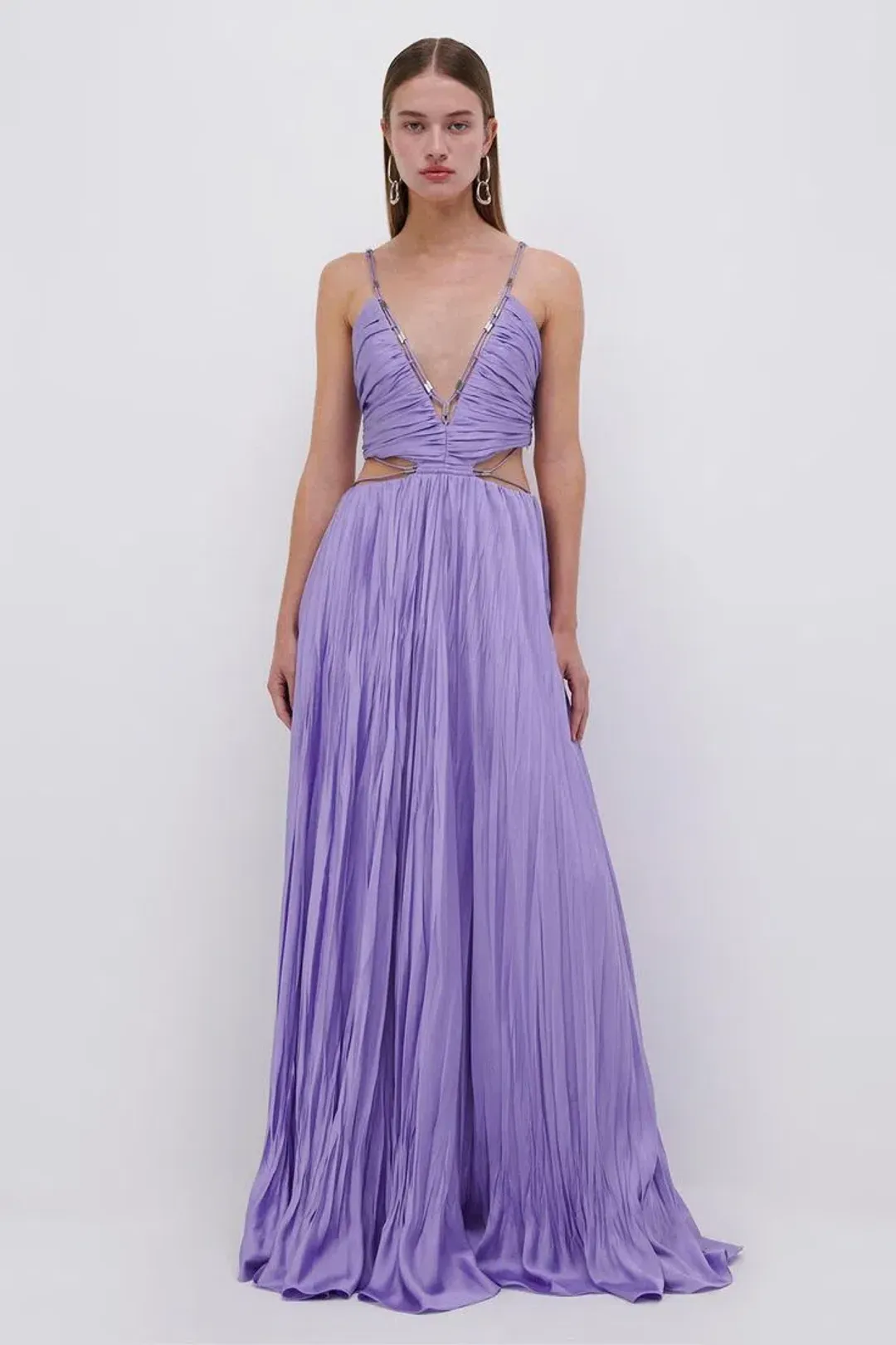 Jonathan Simkhai Marli Pleated Gown Lavender Size 6 for rent on The Volte - main image