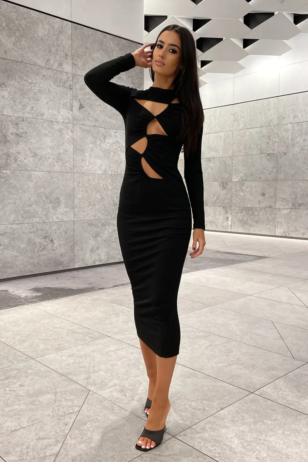 Eliya The Label Cabana Dress Black Size XS for rent on The Volte - main image