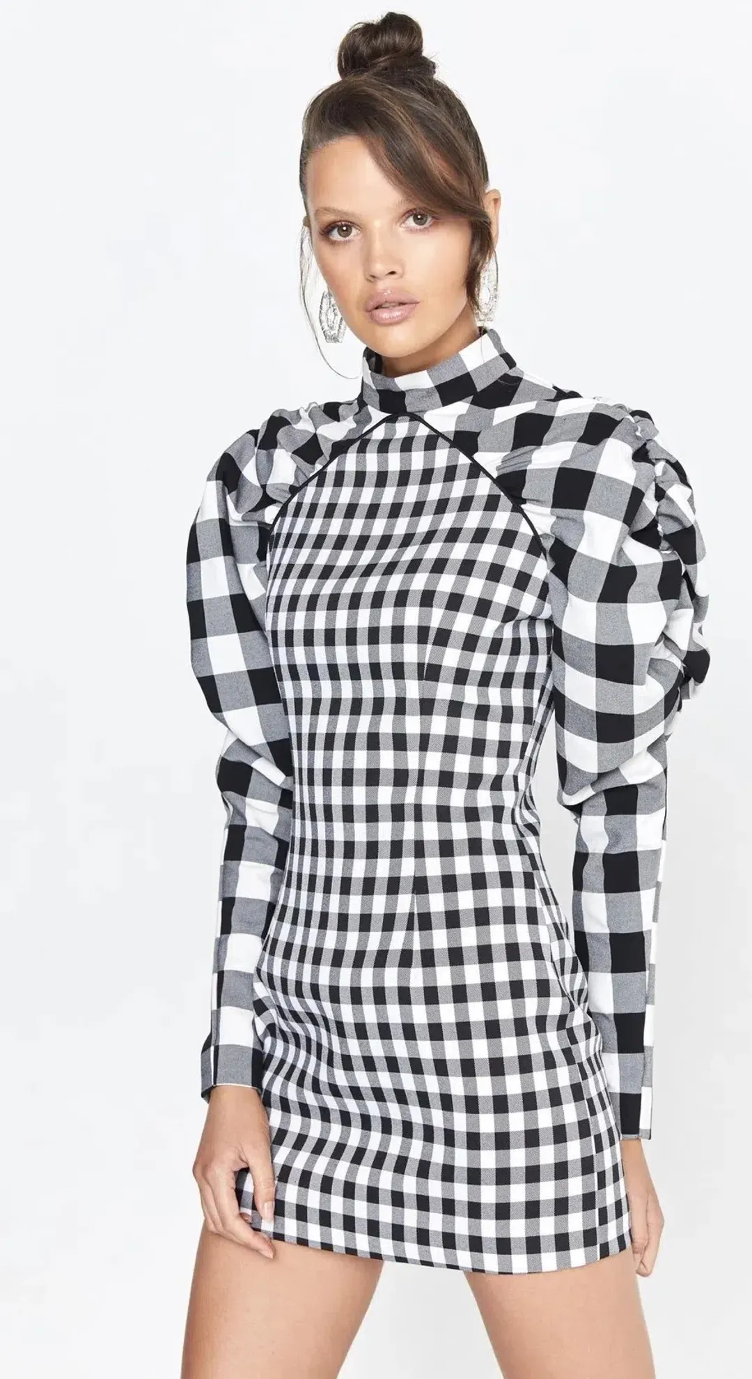 Mossman Cross Check Mini Dress Print Size 8 for rent on The Volte - main image