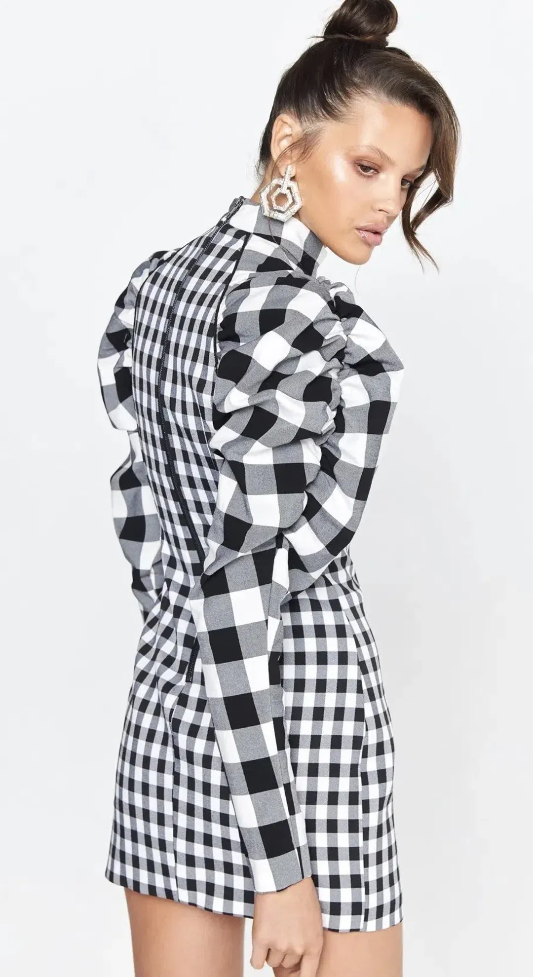 Mossman Cross Check Mini Dress Print Size 8 for rent on The Volte - main image