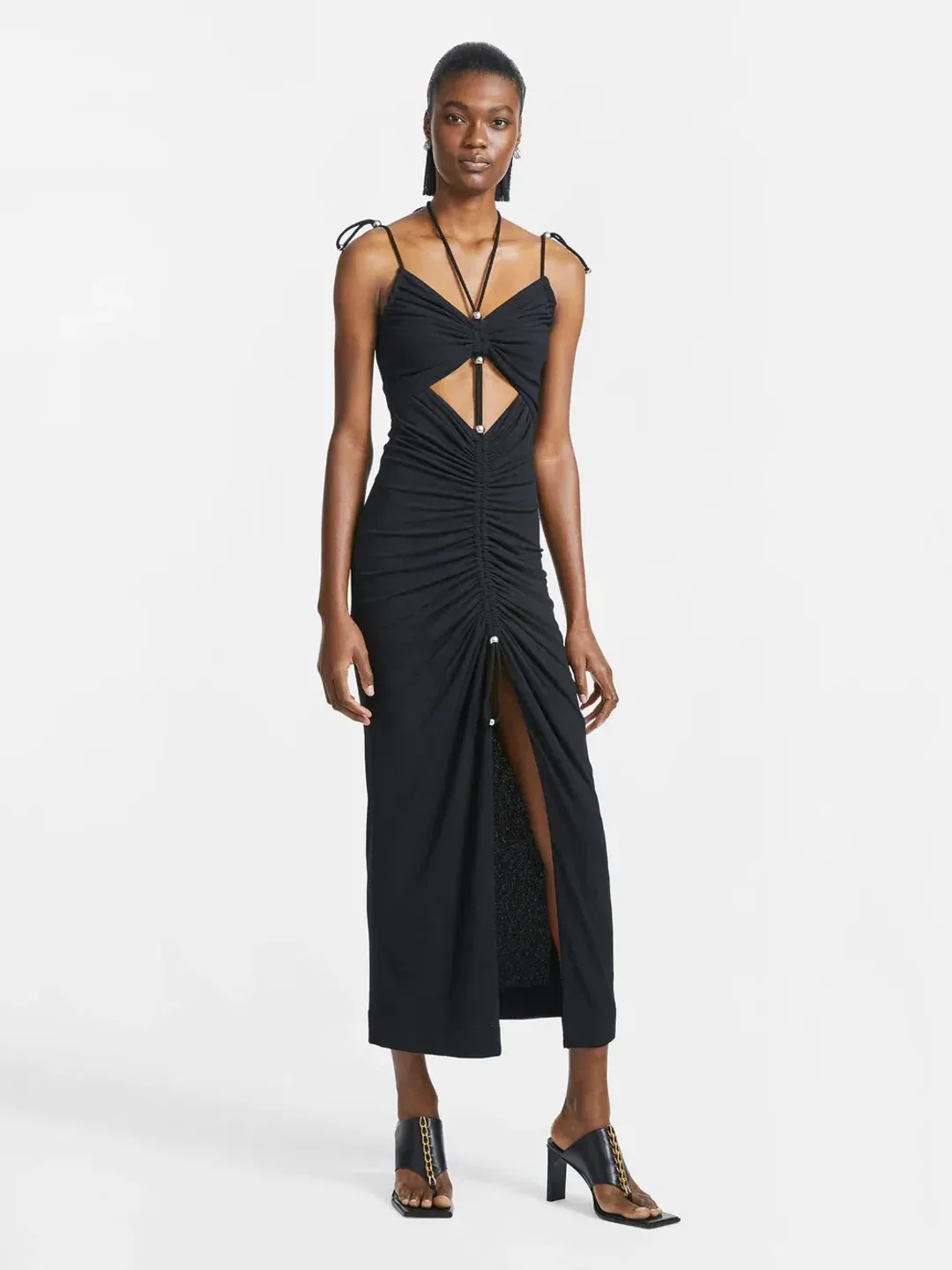 Dion Lee Gathered Butterfly Dress Black Size 8 for rent on The Volte - main image