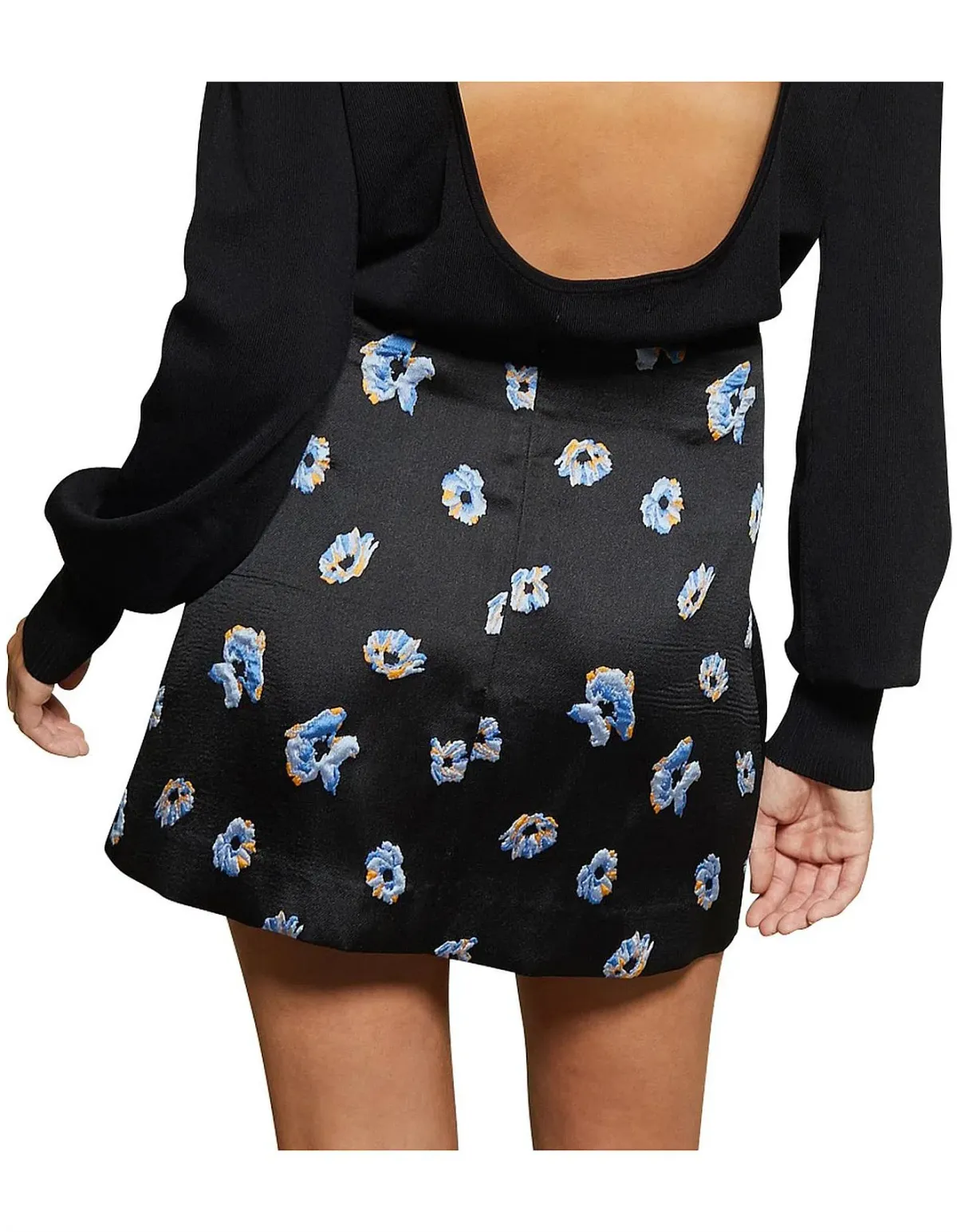 Bec & Bridge Daisy Mini Skirt Black/Print Size 10 - Image 2