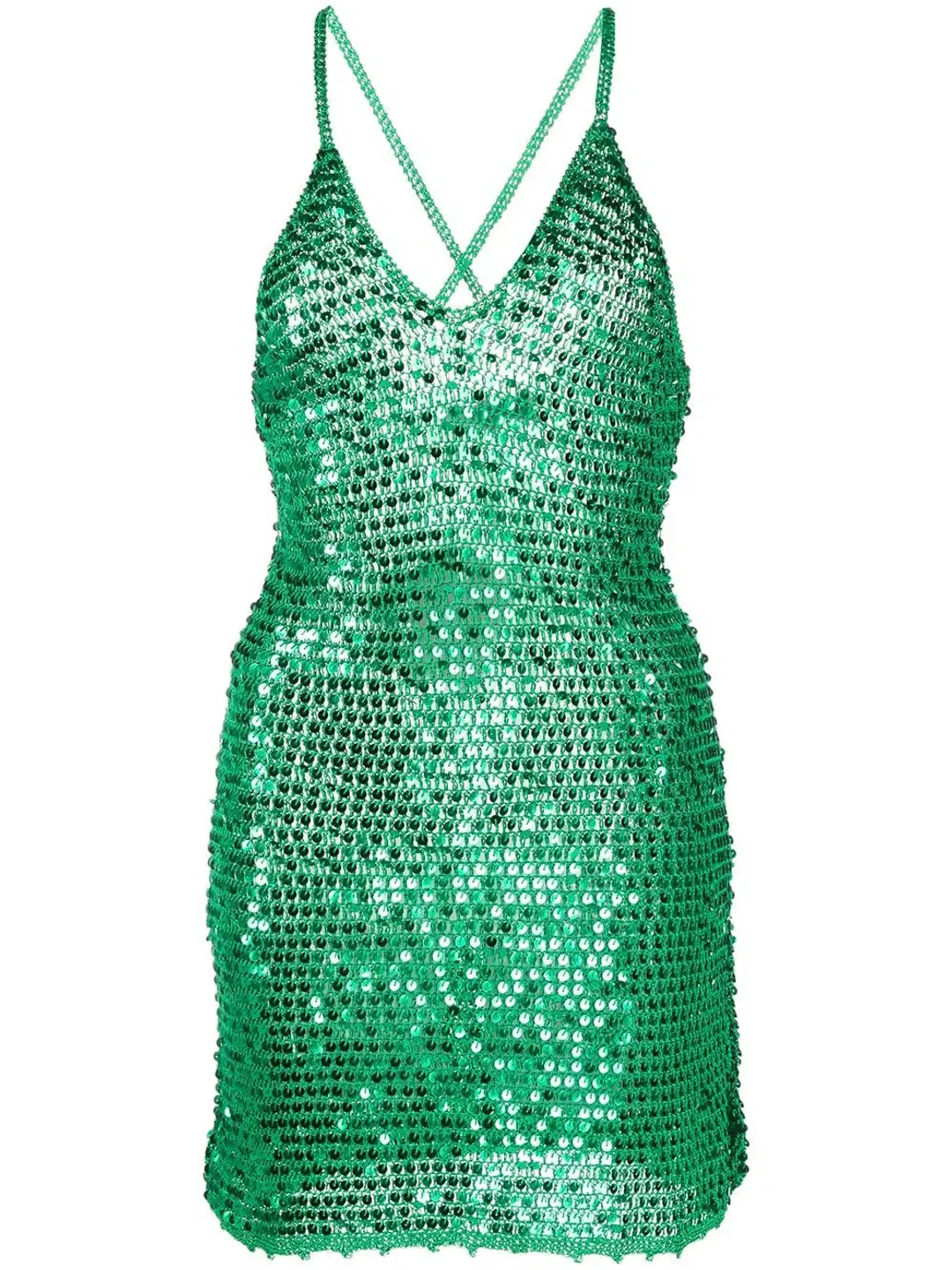 Retrofete Elliana Sequin Mini Dress Green Size S/M / Au 8 for rent on The Volte - main image