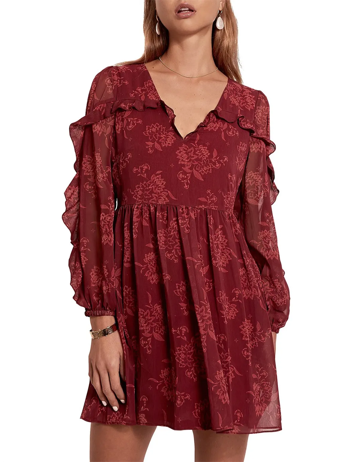 Steele Sahara Mini Dress Maroon Size Small - Image 1