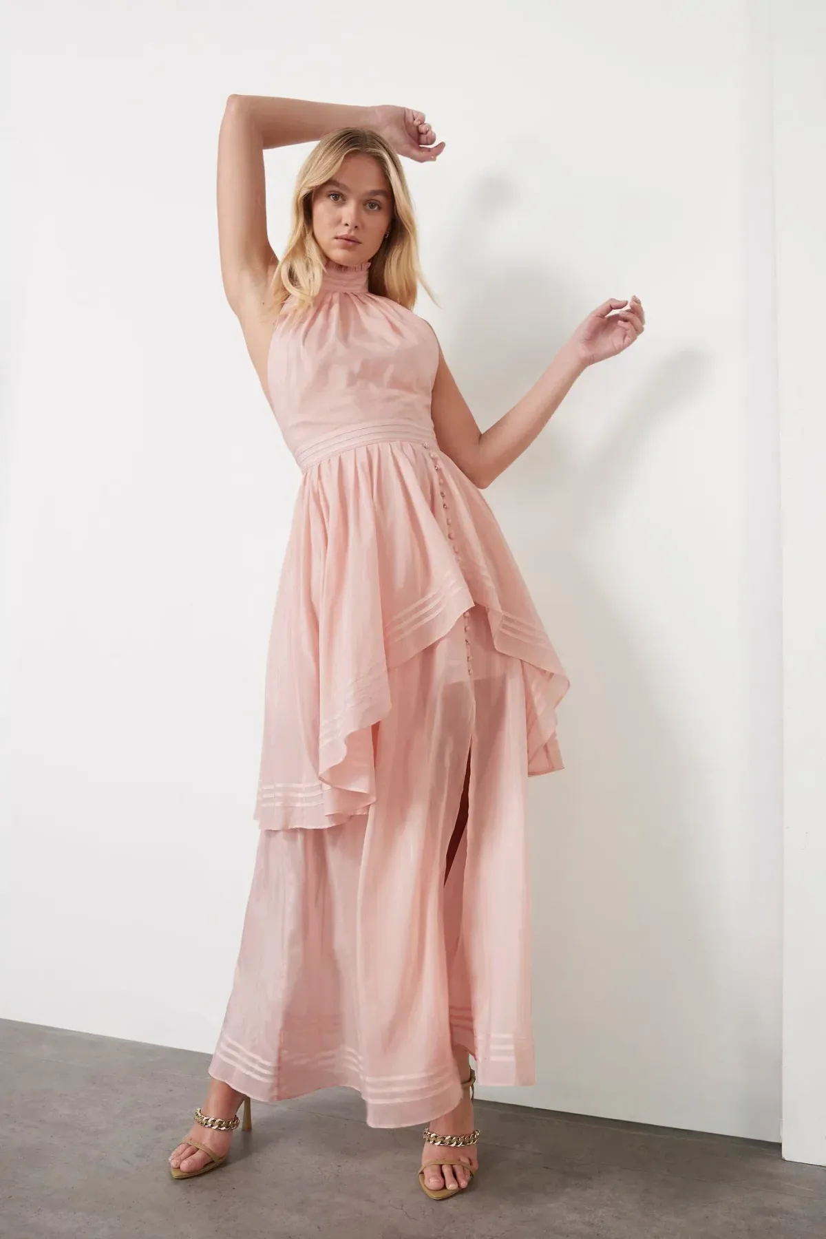 Aje Bungalow Sienna Dress Blush Size AU 12 - Image 2