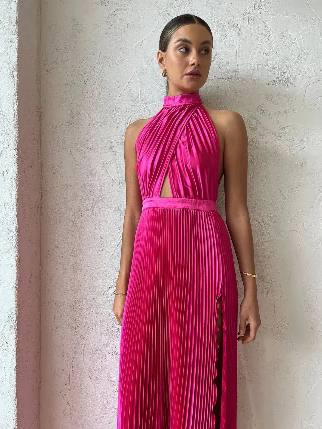 L'Idee Renaissance Split Gown in Punch Size 8 for rent on The Volte - main image