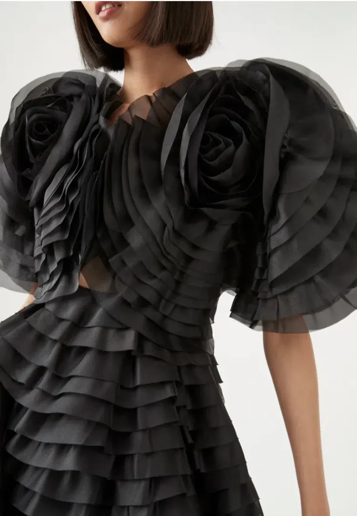 Aje Amour Ruffle Midi Dress Black Size 8 - Image 4