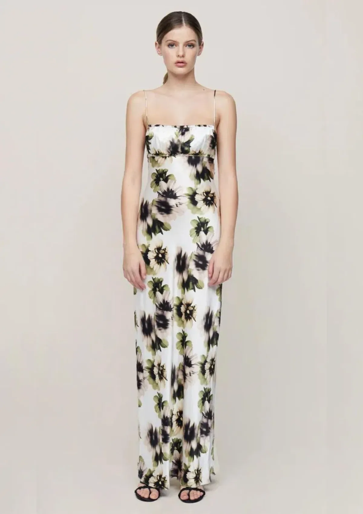 Bec & Bridge Bloom Silk Maxi Dress Ivory Floral Size 8 - Image 1