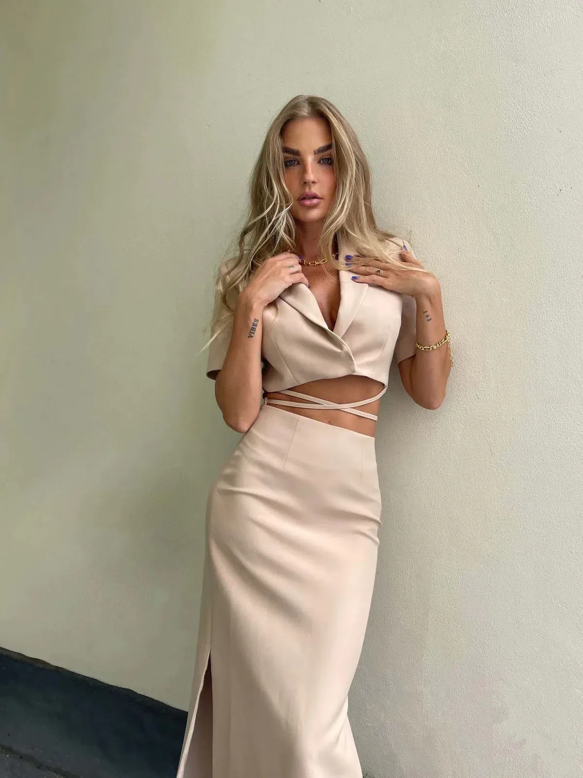 Bianca & Bridgett Amora Dress Sand Beige Size 8 - Image 2