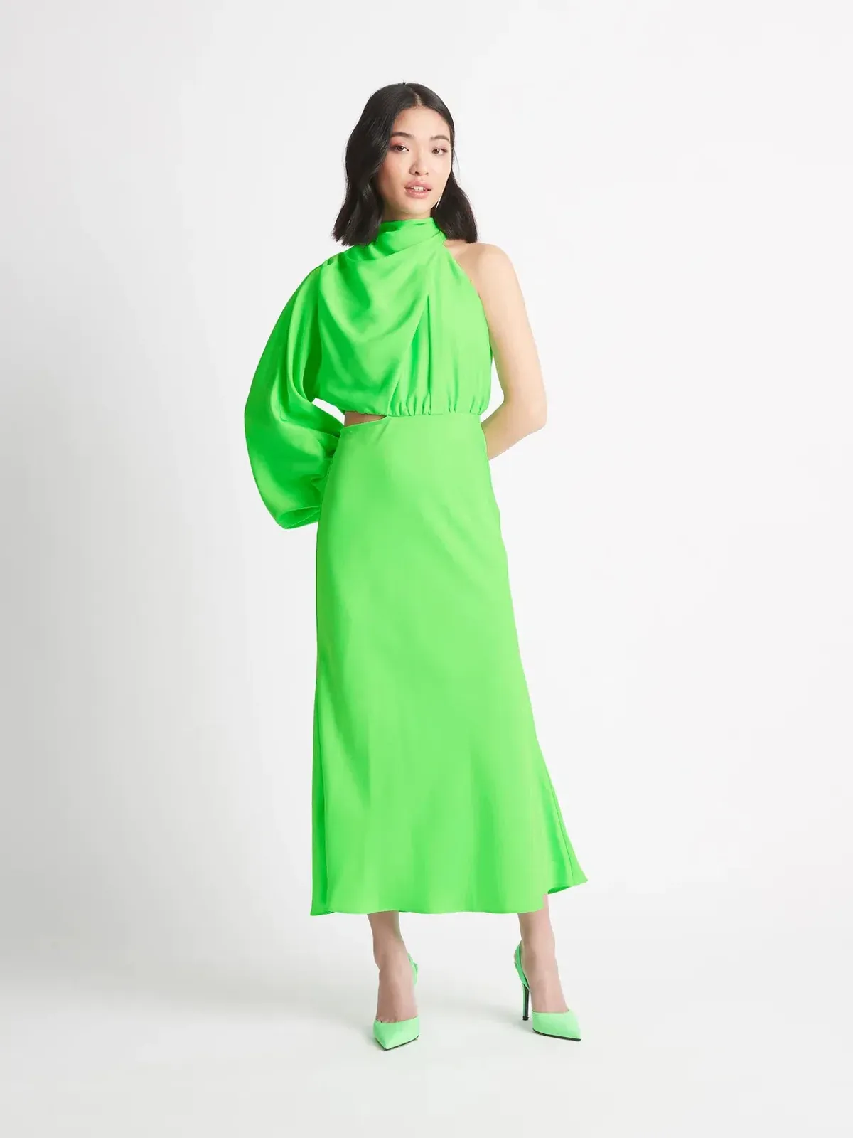 Sheike Olivia Maxi Dress Neon Green Size 8 - Image 2