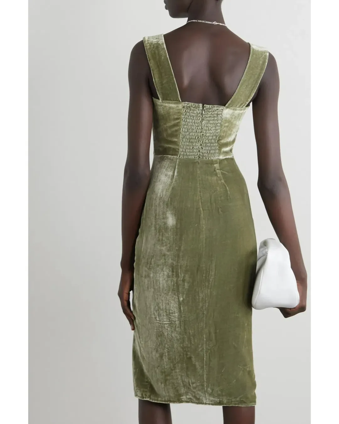 Reformation Velvet Midi Dress Artichoke Size AU 4  for rent on The Volte - main image