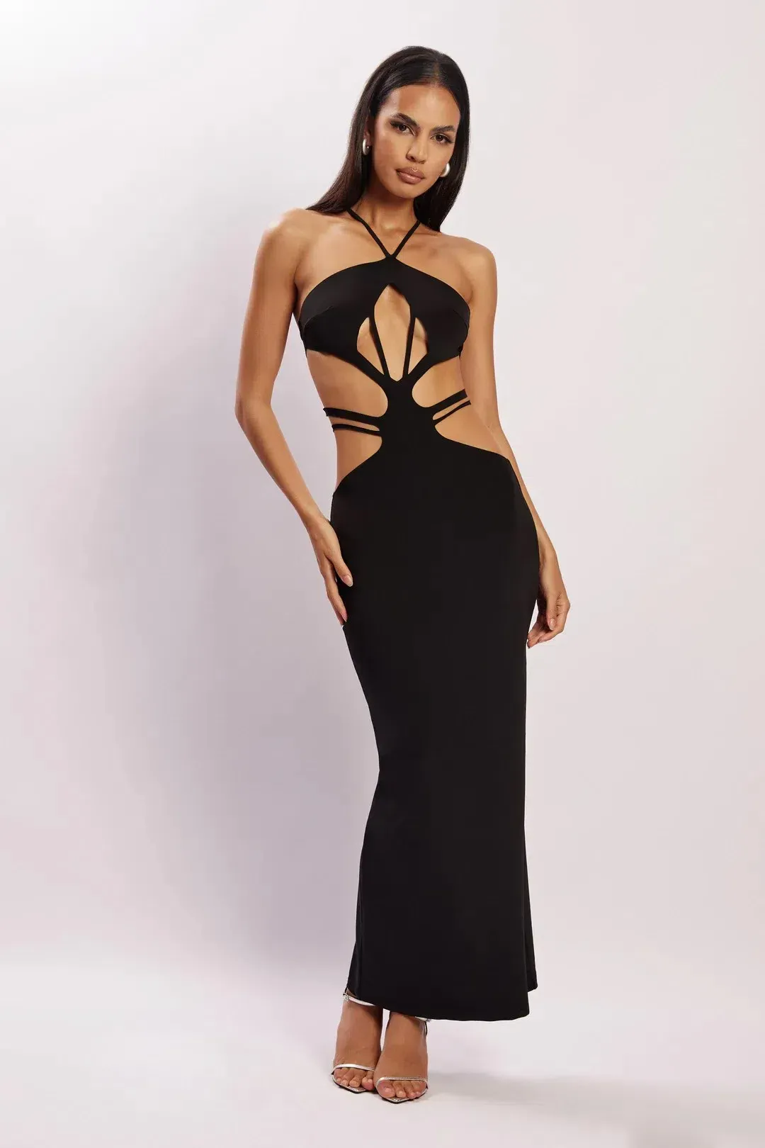 Meshki Eden Halter Maxi Dress Black Size XS/ Au 6 for rent on The Volte - main image