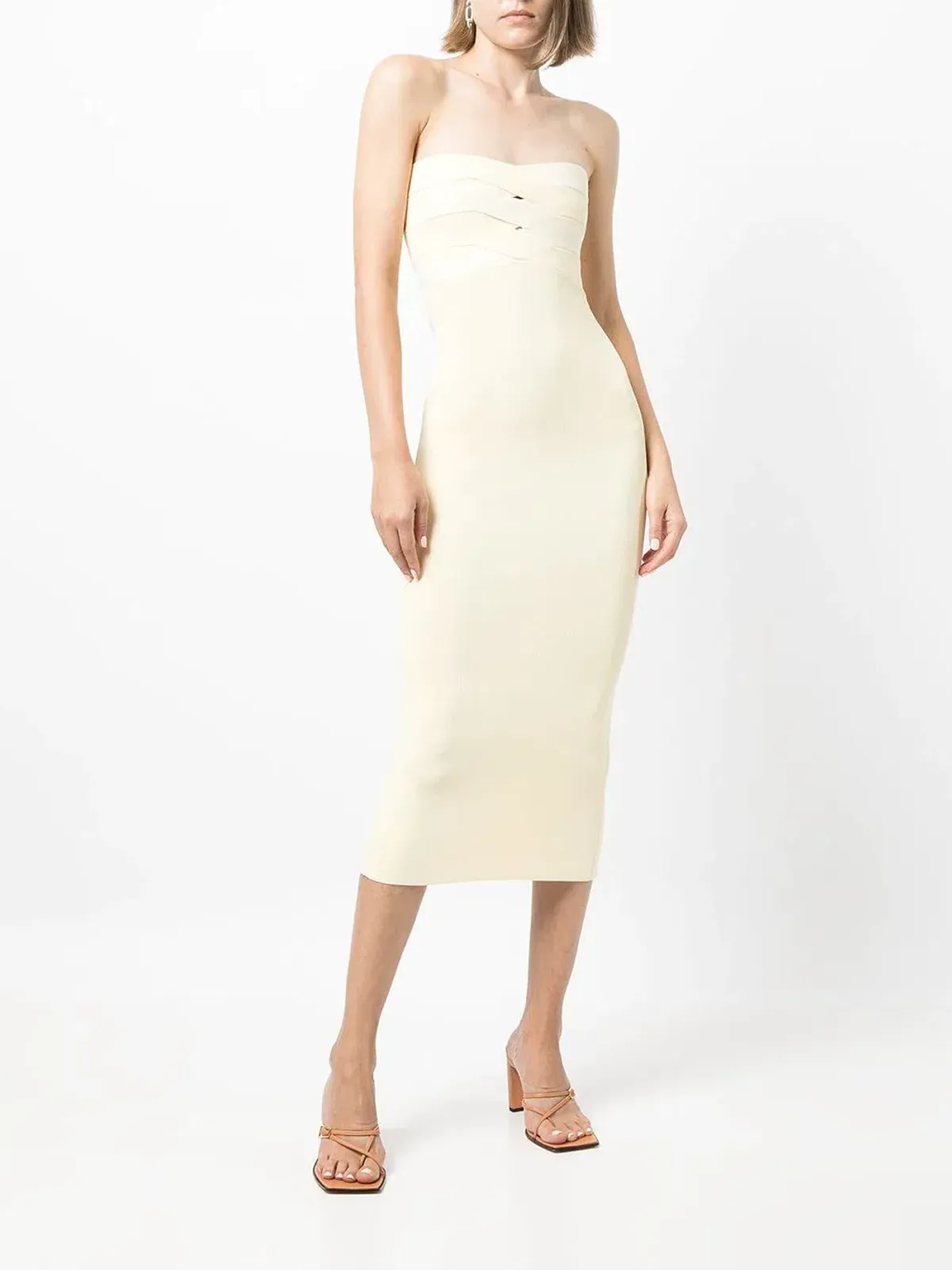 Dion Lee Interlock Bustier Dress Yellow/Cream Size S/ AU 8 - Image 2