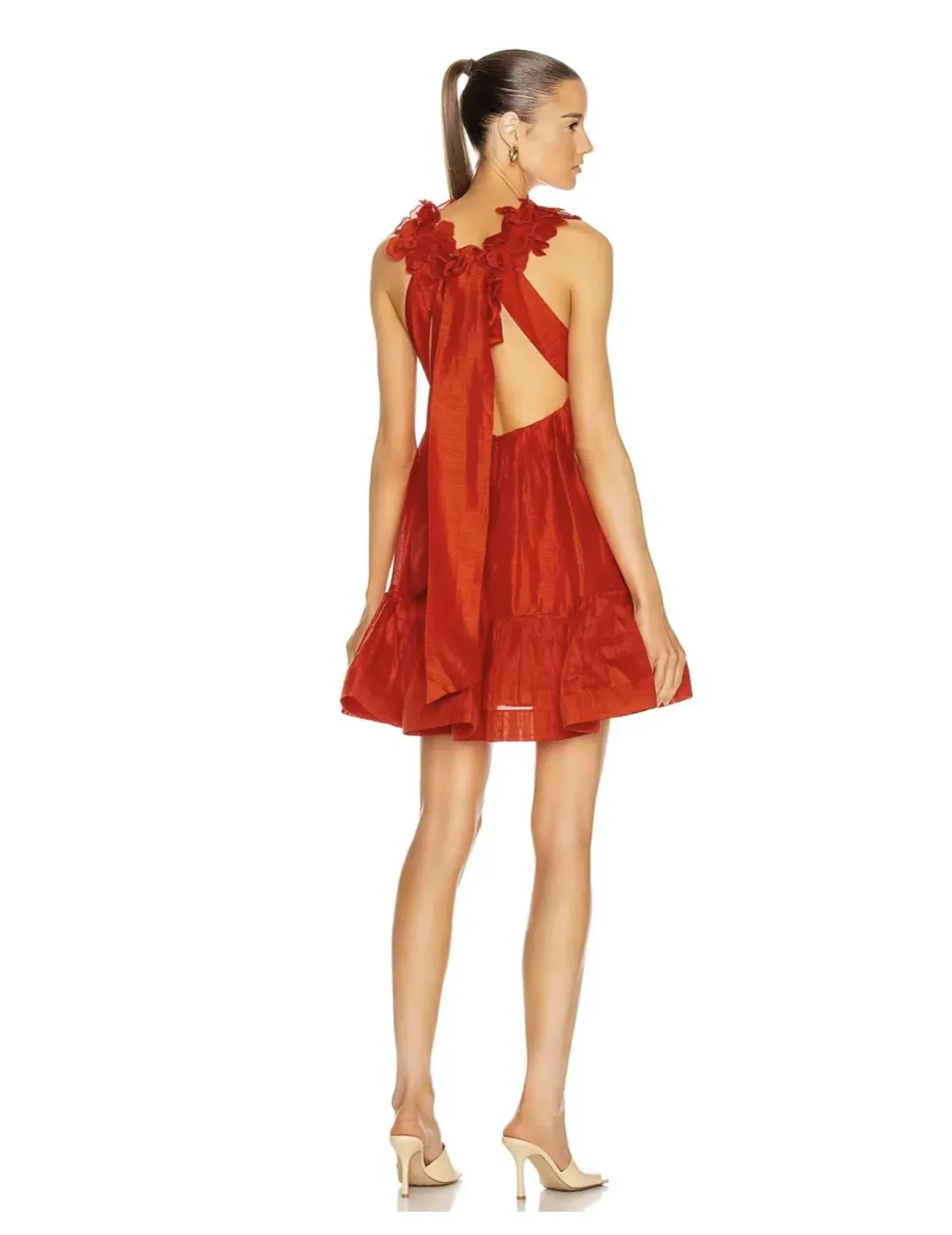 Zimmermann Lovestruck Garland Mini Dress Red Size 3 / Au 14  - Image 3