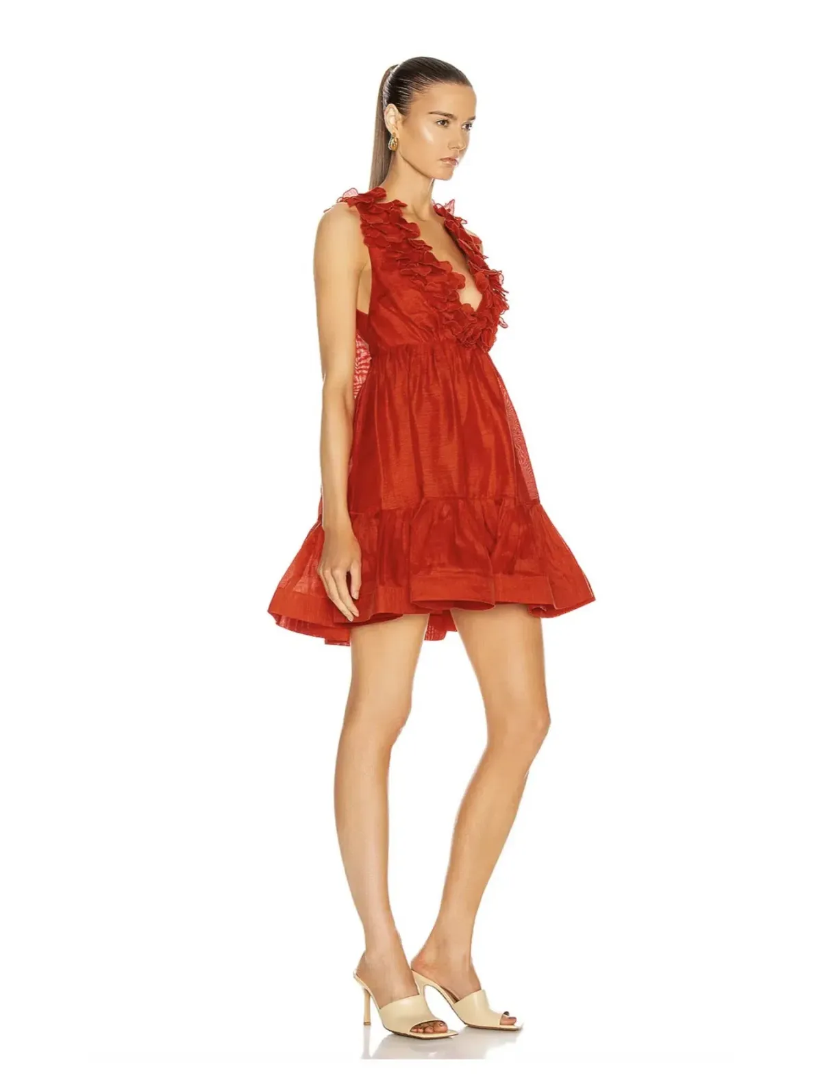 Zimmermann Lovestruck Garland Mini Dress Red Size 3 / Au 14  - Image 2
