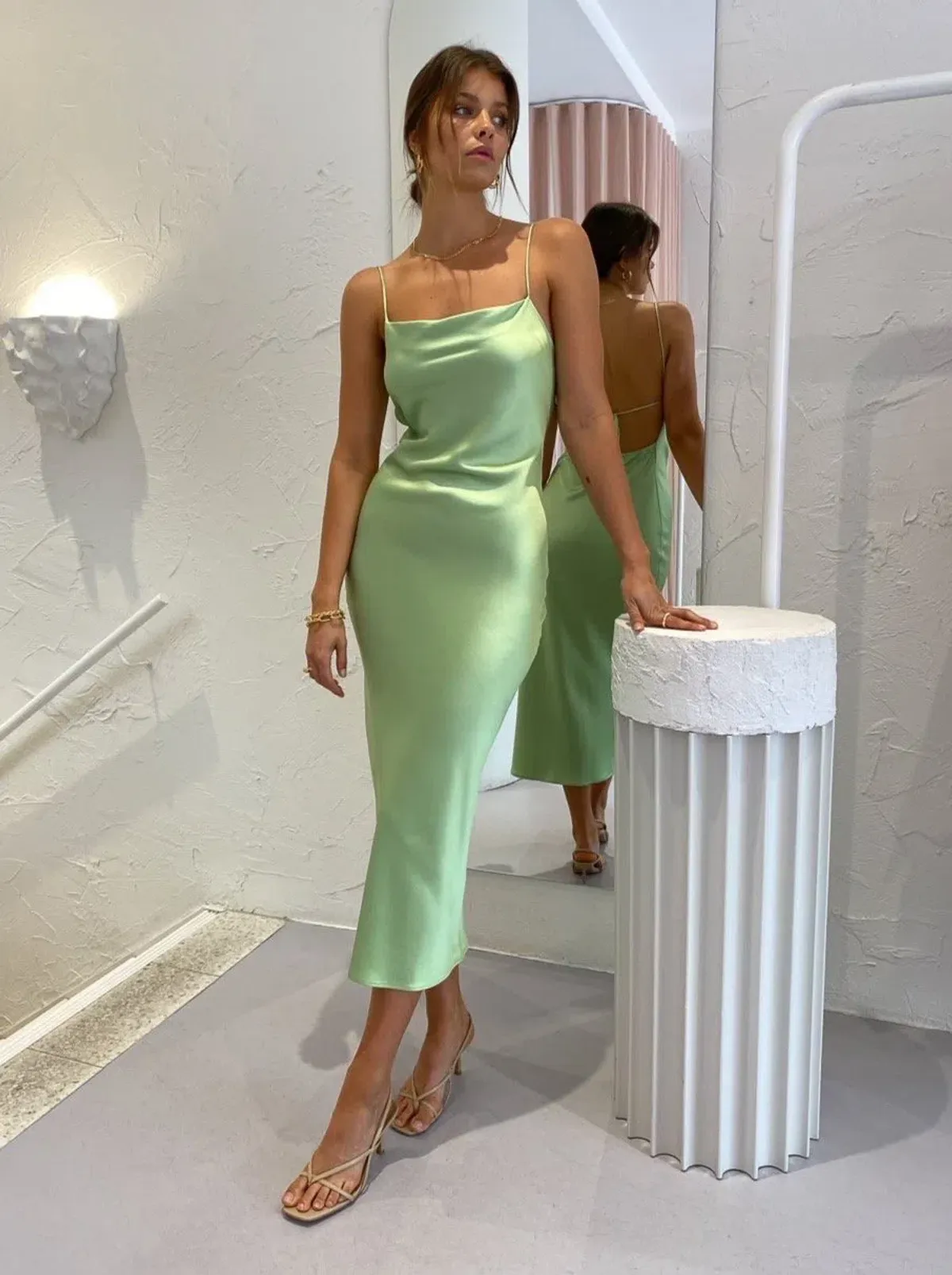 Bec & Bridge Apple Eyes Midi Dress Green Size 8 - Image 2