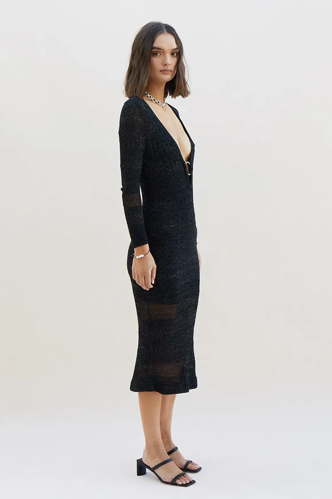 Suboo Harper Knit Kaftan Black Size 8/S for rent on The Volte - main image