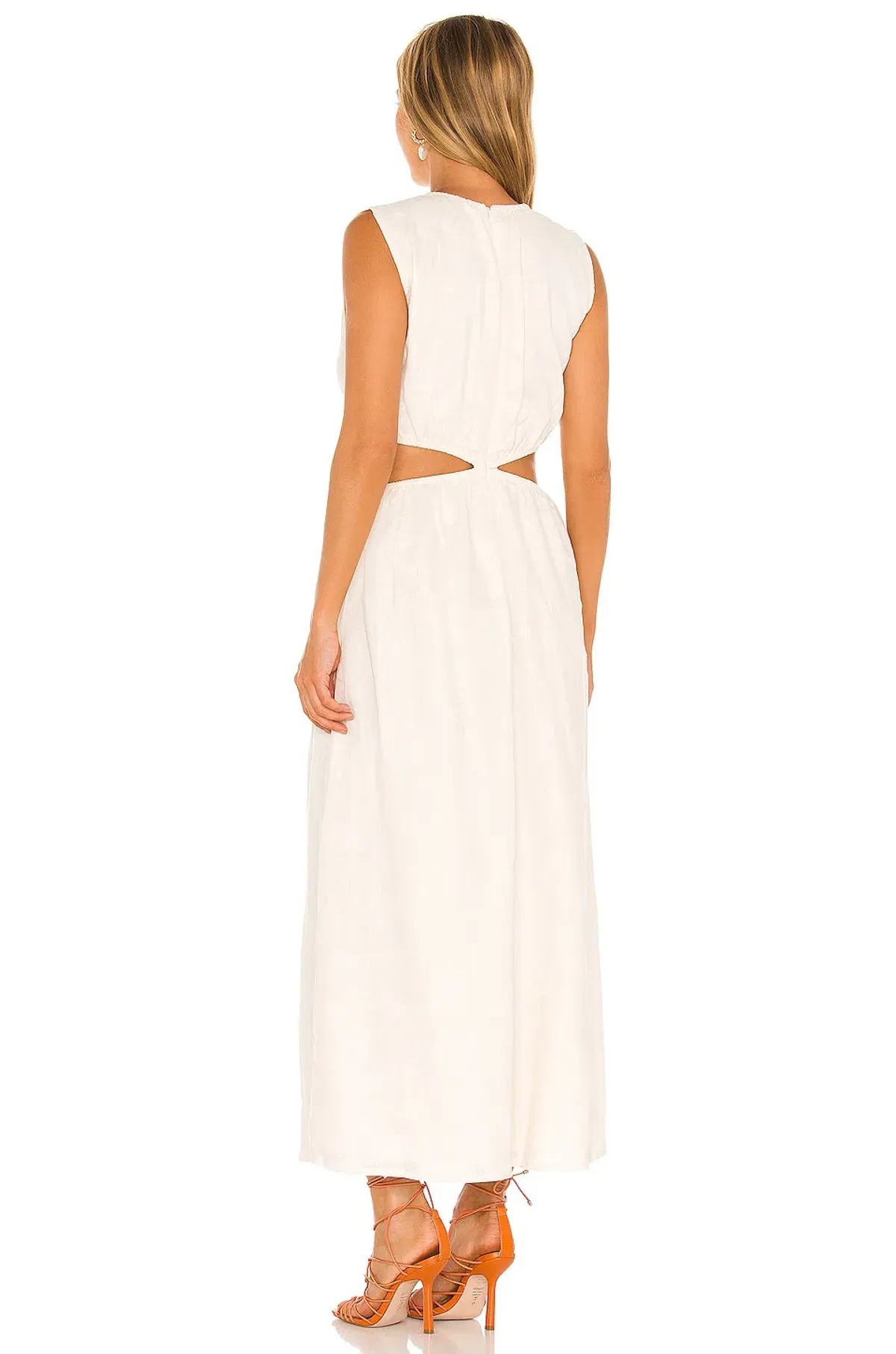 Faithful the brand Las Flores Maxi Dress in Plain Shell White Size 6 - Image 3