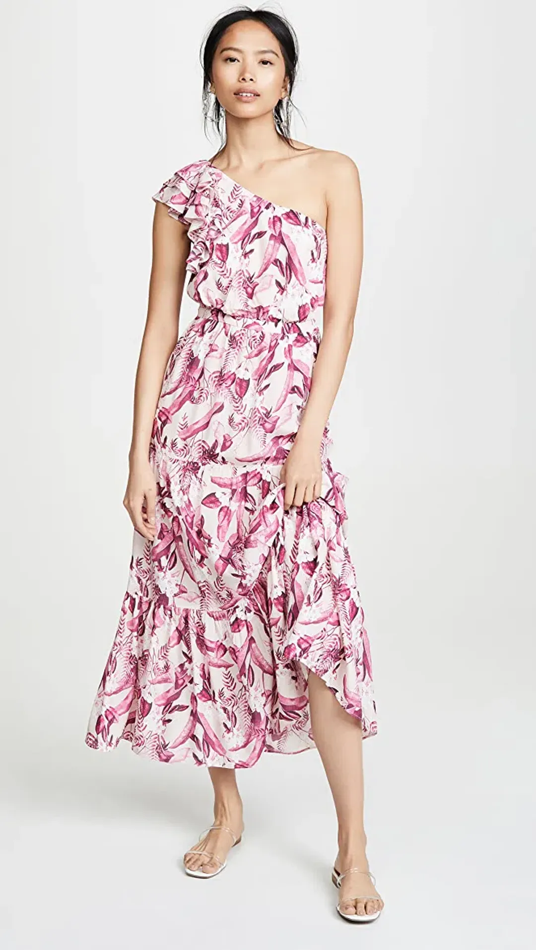 Steele Mahana One Shoulder Dress Print Size 8  for rent on The Volte - main image