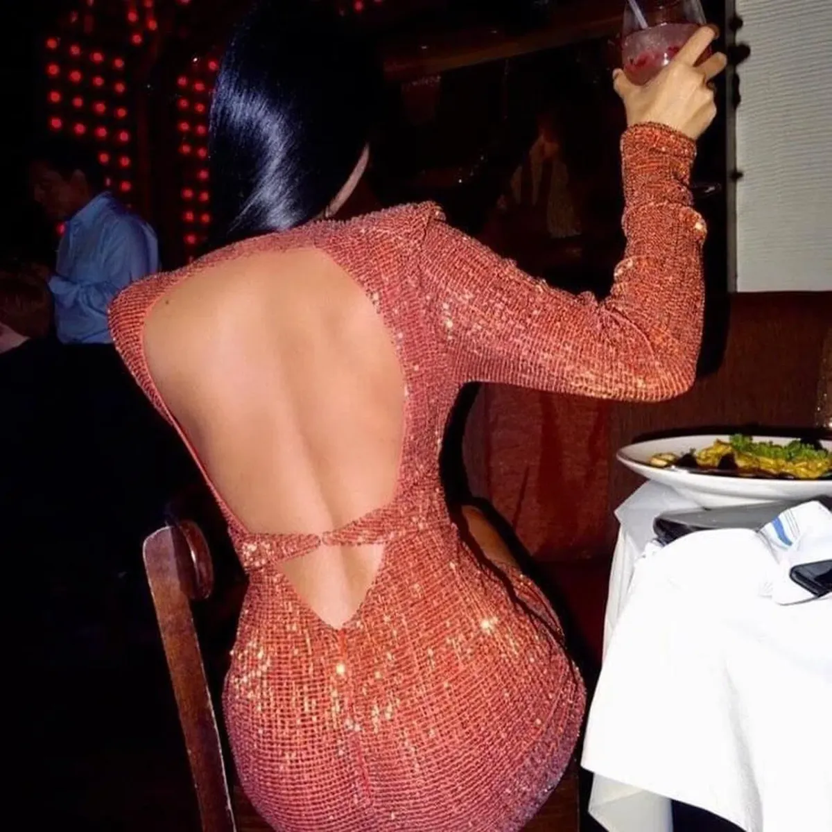 Abyss By Abby Virgo Mini Dress in Burnt Orange Size 8 - Image 4