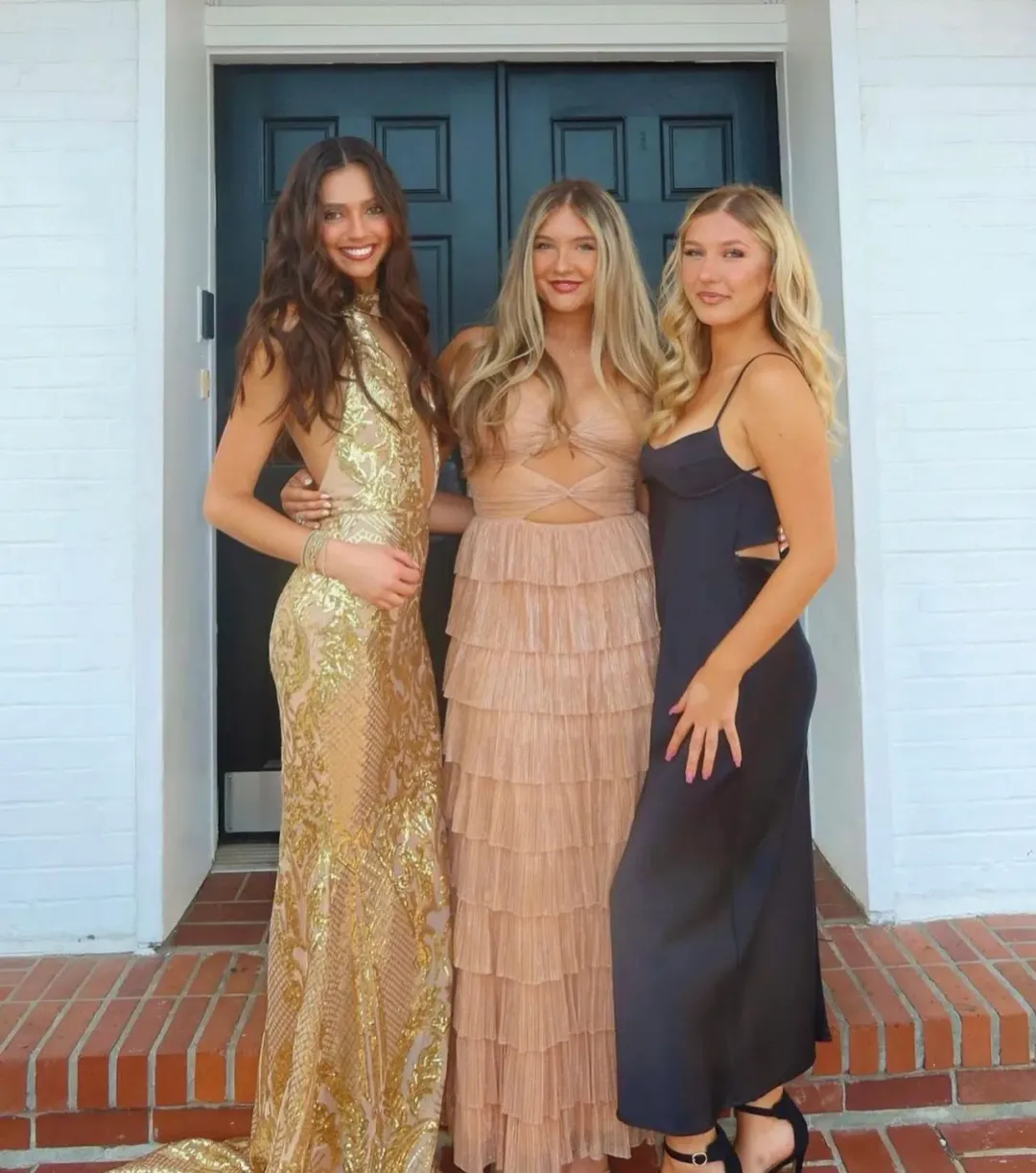 Alamour Nicola Gown Gold Sequin Size 8 for rent on The Volte - main image