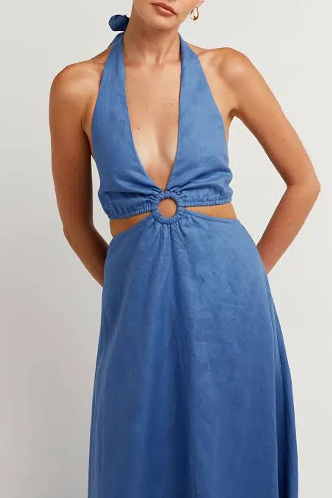 Dissh Layne Cobalt Halter Midi Dress Blue Size 10 for rent on The Volte - main image
