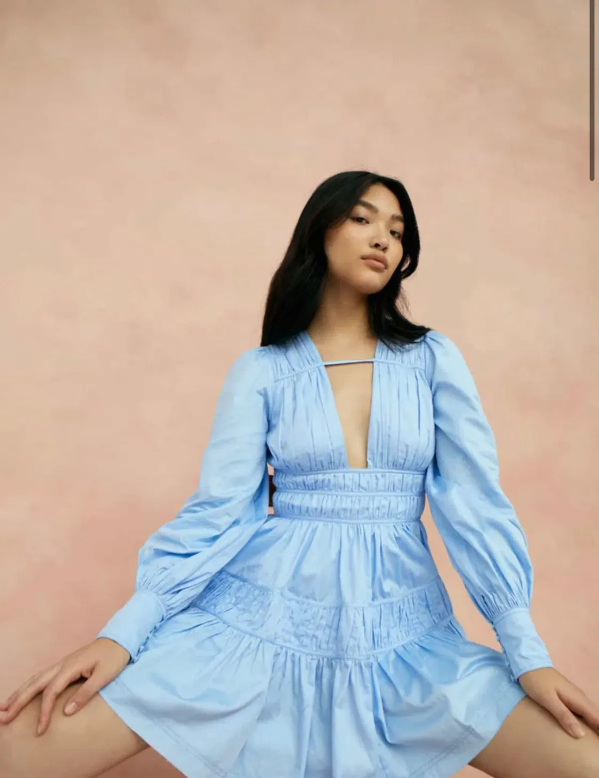 Aje Fallingwater Gathered Mini Dress in Blue Size AU 6 - Image 3