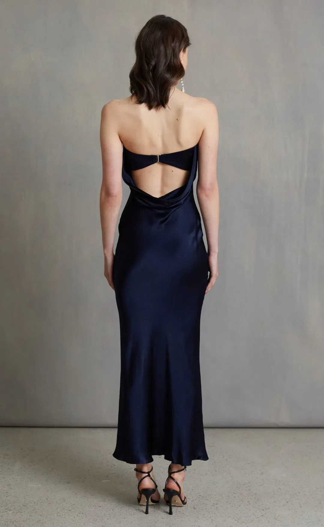 Bec & Bridge Moon Dance Strapless Dress Ink Blue Size 8 for rent on The Volte - main image
