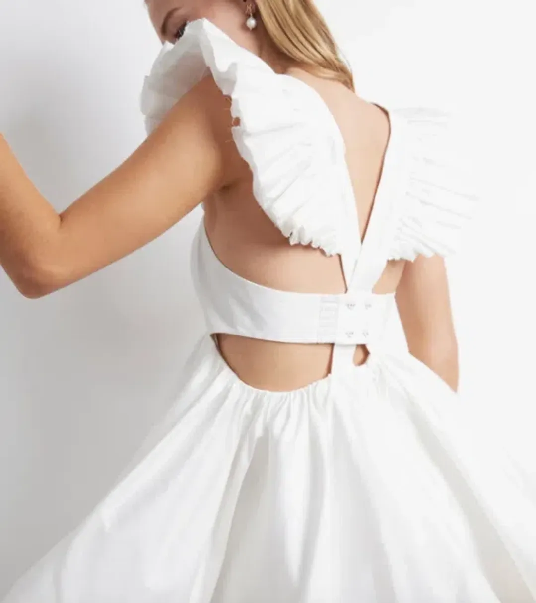 Aje Midsummer Mini Dress White Size 8 for rent on The Volte - main image