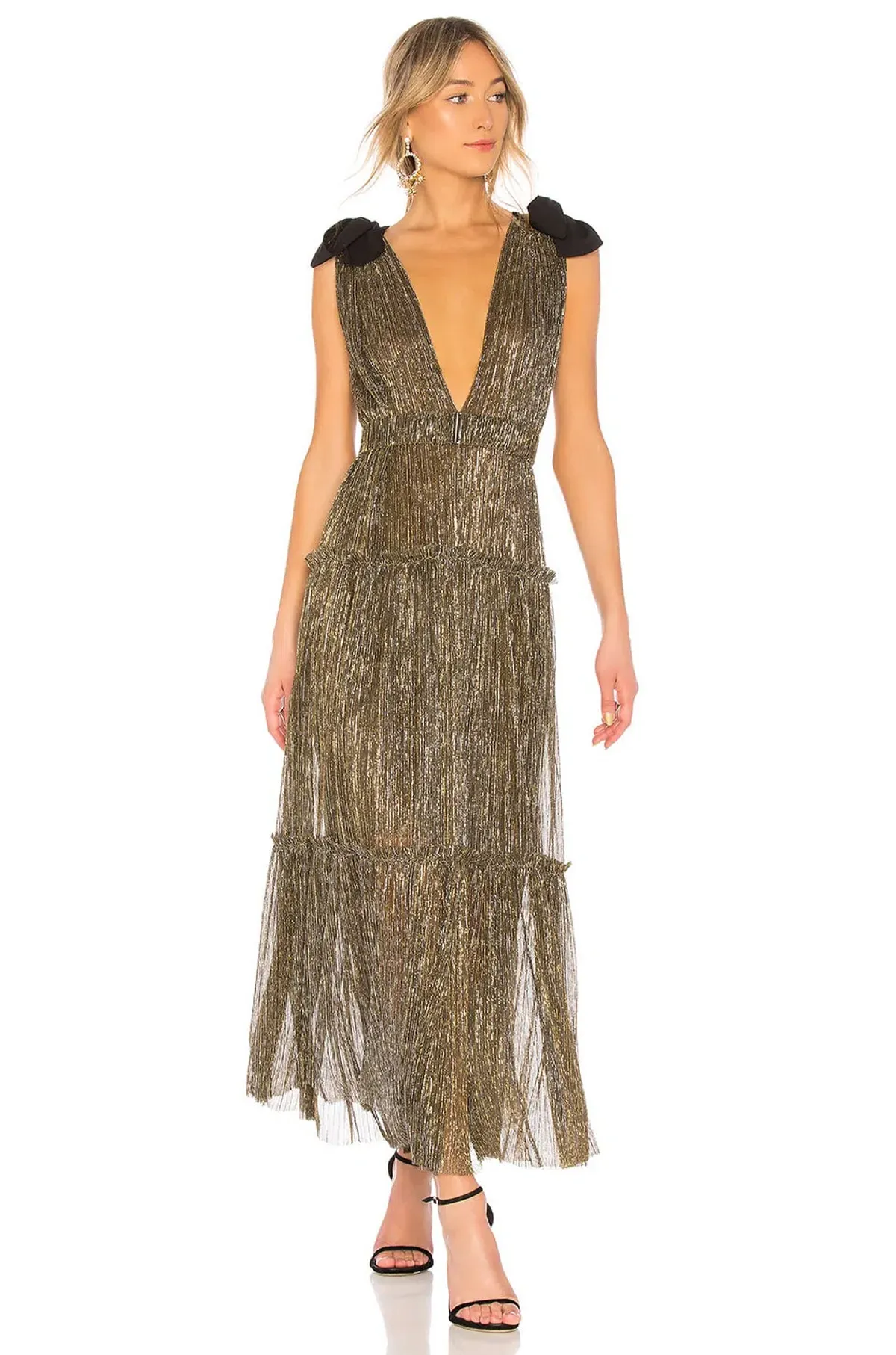 Sabina Musayev Ray Dress Gold Size 8  - Image 1
