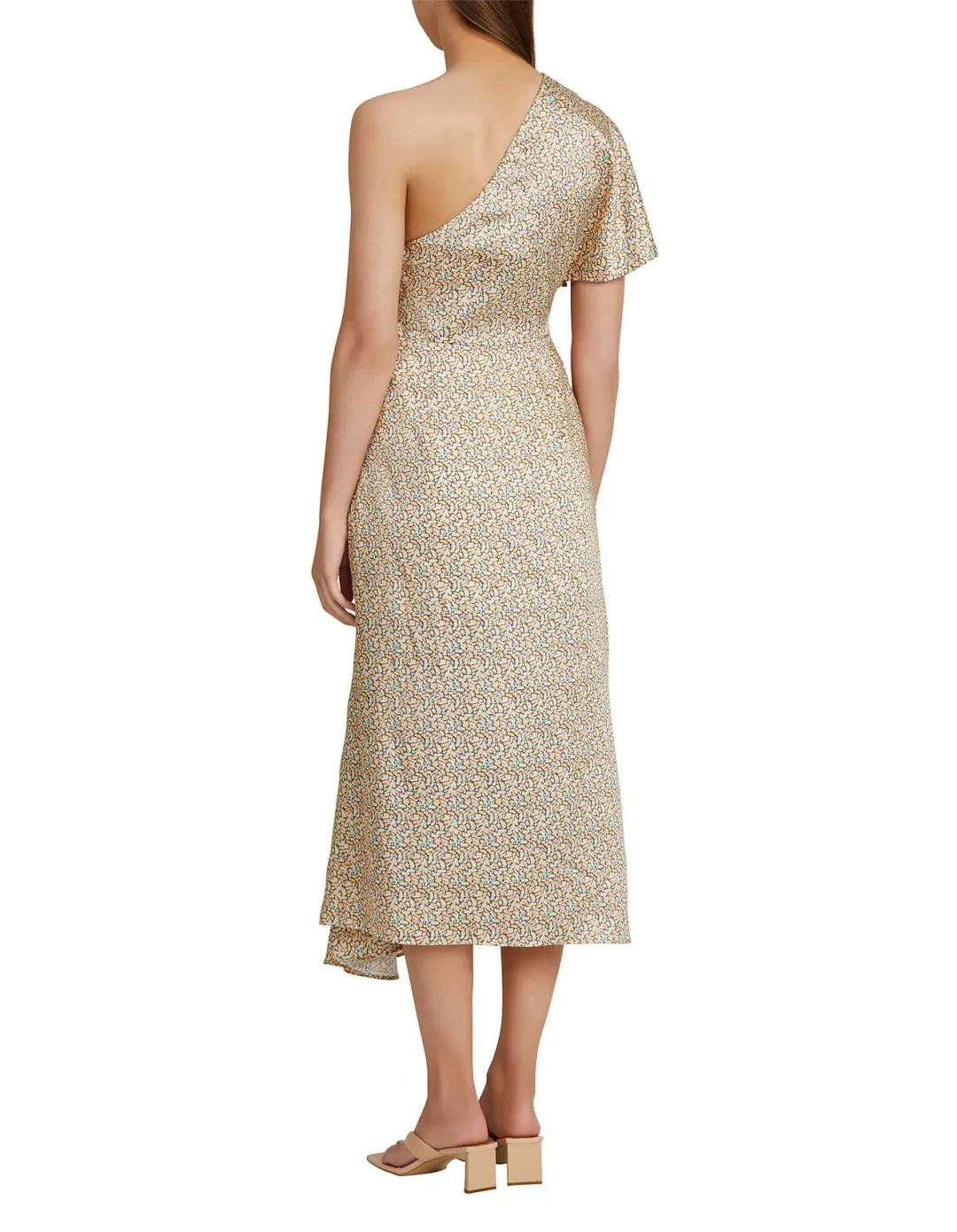 Acler Fisher One Shoulder Dress Gold Size 6 for rent on The Volte - main image