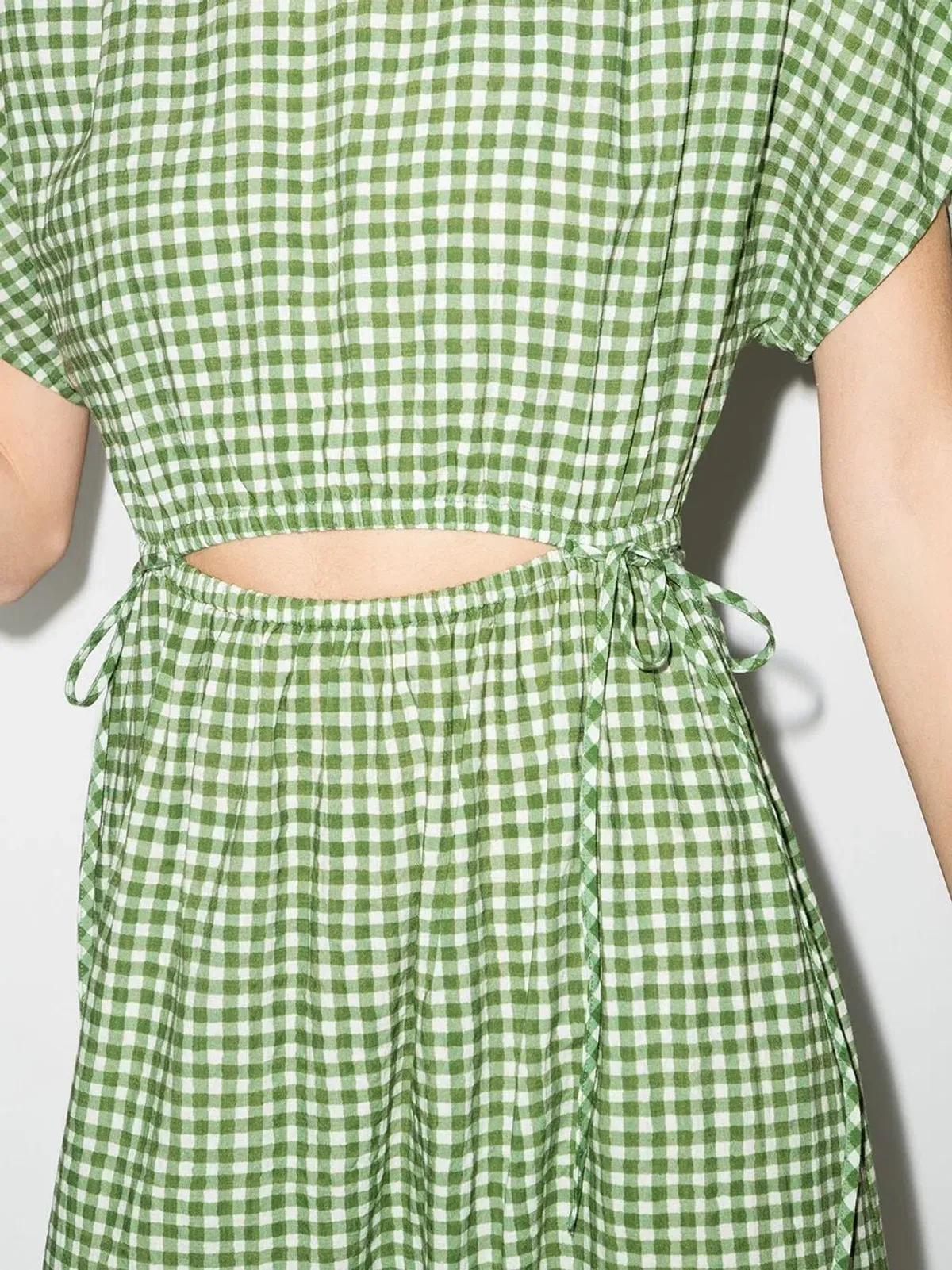 Peony Picnic After Swim Gingham-check Maxi Dress Green Size 10  - Image 3