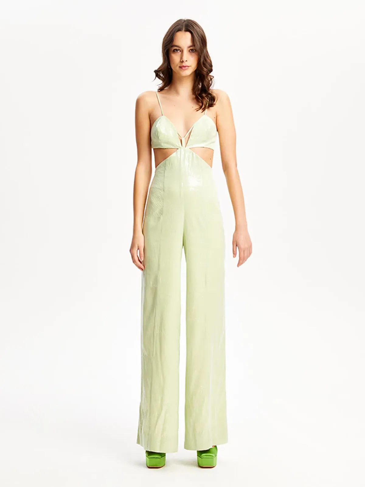 Alice McCall Night Sky Jumpsuit Lime Cream Size 10 - Image 1