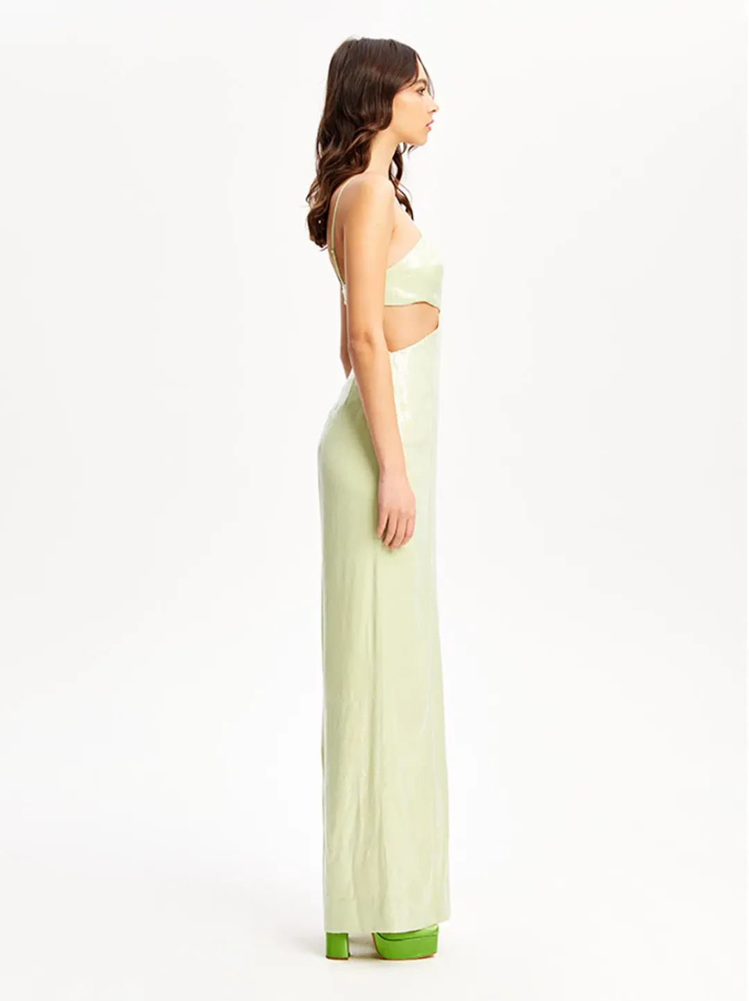 Alice McCall Night Sky Jumpsuit Lime Cream Size 10 for rent on The Volte - main image
