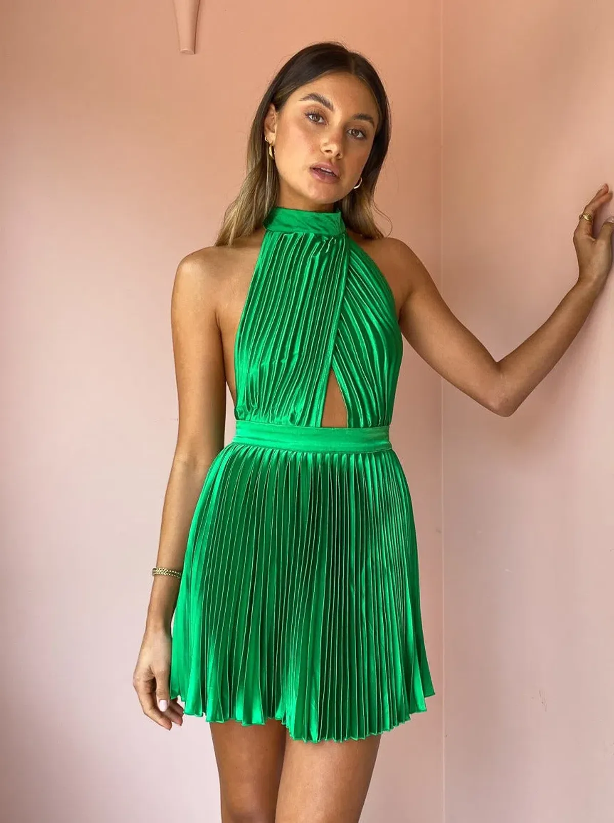 L’idee Renaissance Mini Dress Green Size 6 - Image 4