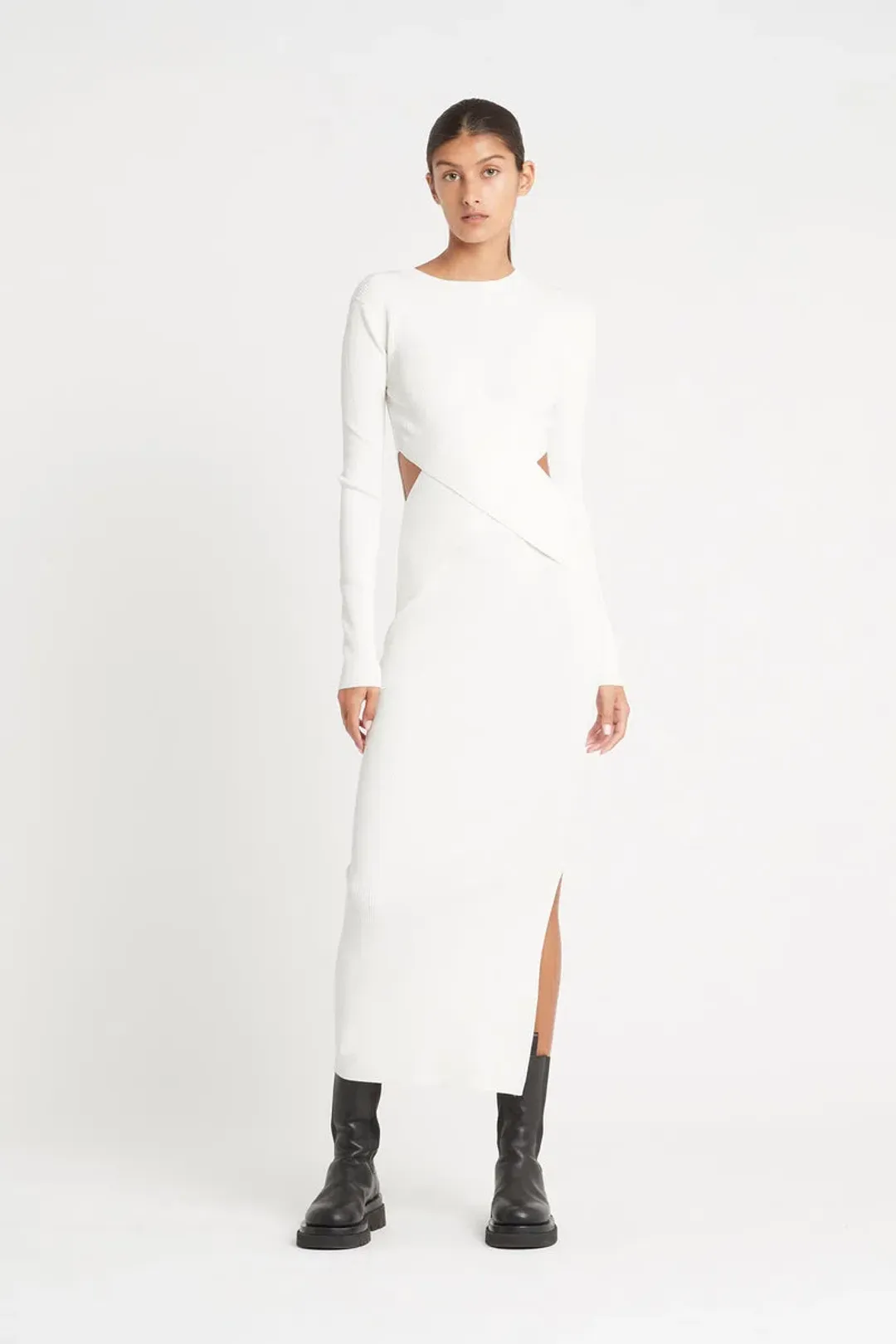 Sir the Label Celena Draped Dress White Size 2/ AU 10 for rent on The Volte - main image