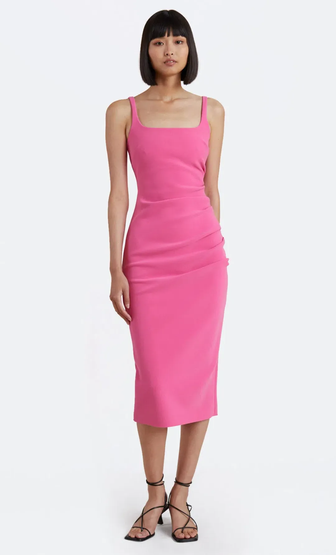 Bec & Bridge Karina Tuck Midi Dress Paradise Pink Size 10 / M for rent on The Volte - main image