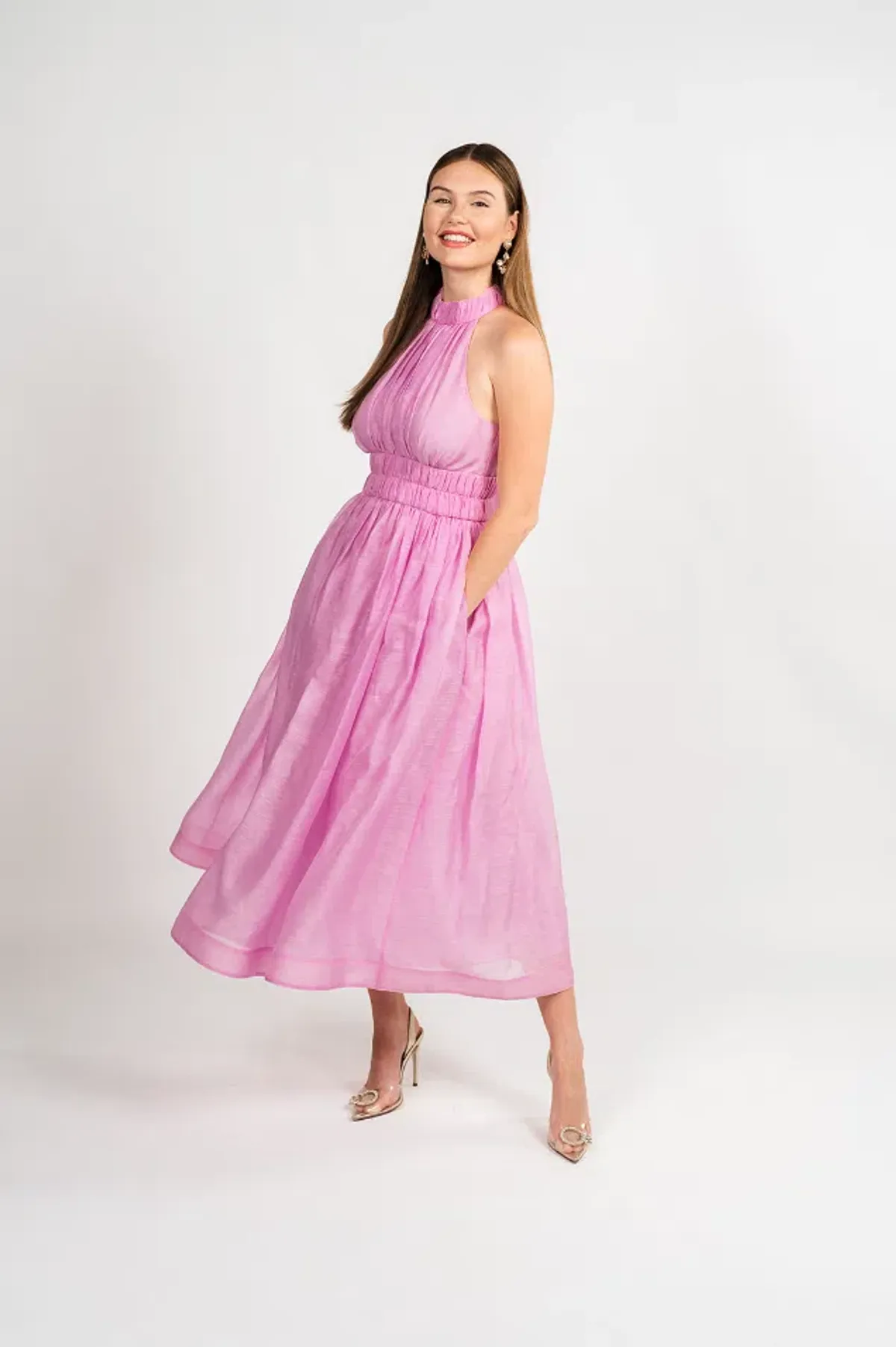 Zimmermann The Prima Halter Midi in Persimmon Size 16 - Image 3