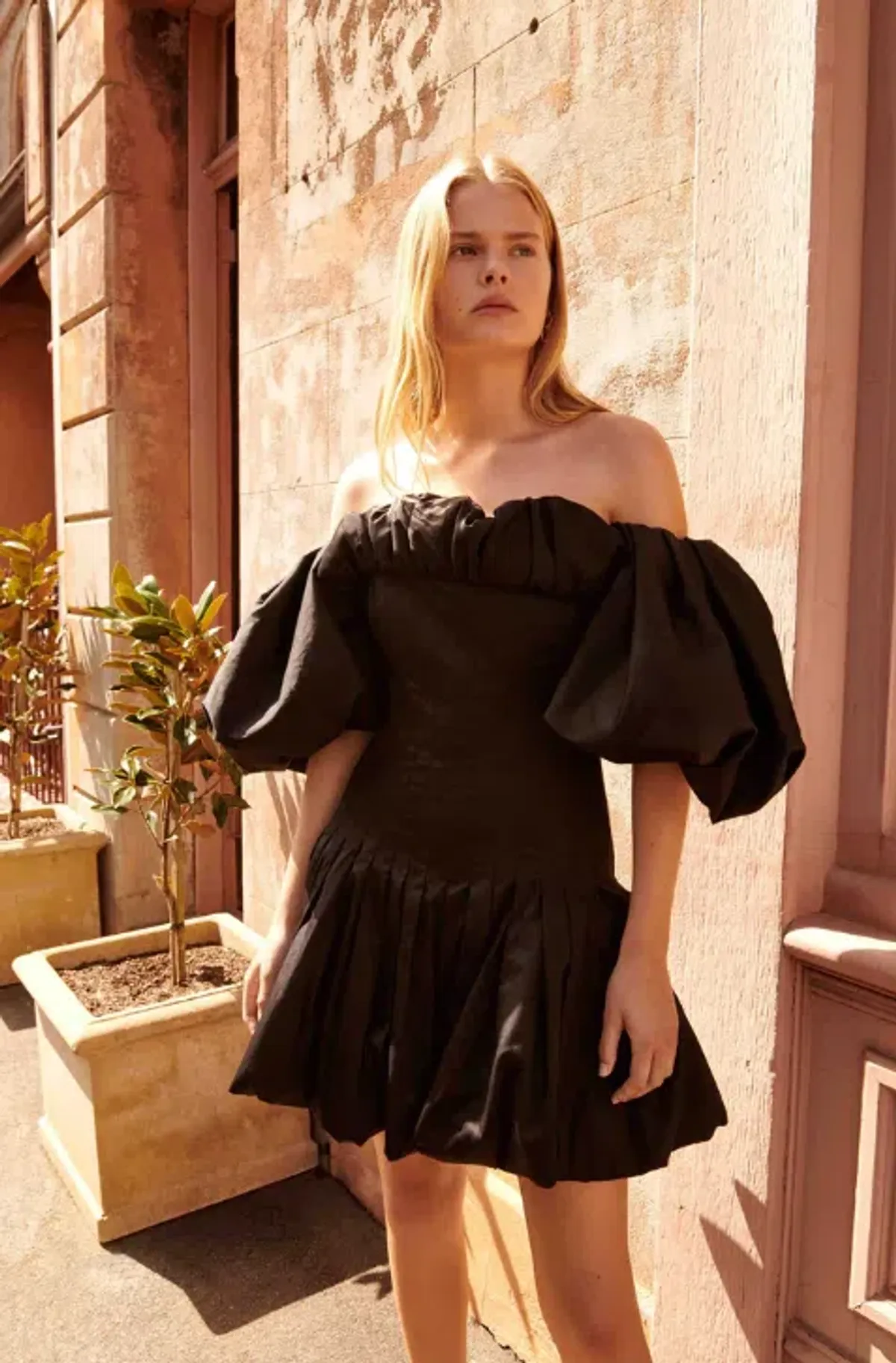 Aje Arles Off Shoulder Mini Dress Black Size L / Au 12 - Image 4