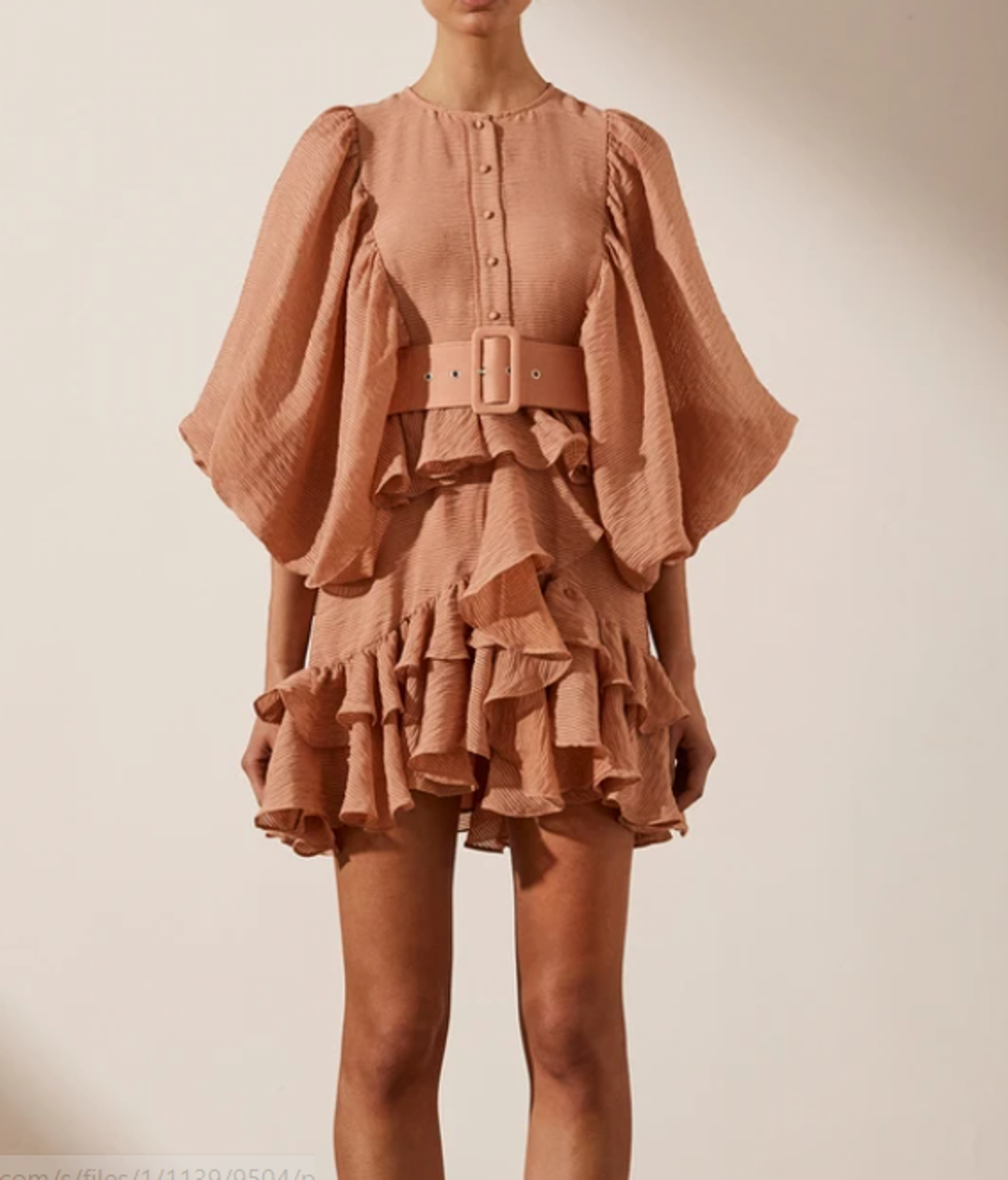 Shona Joy Charlotte Draped Mini Dress Dusty Rose Size 8 for rent on The Volte - main image