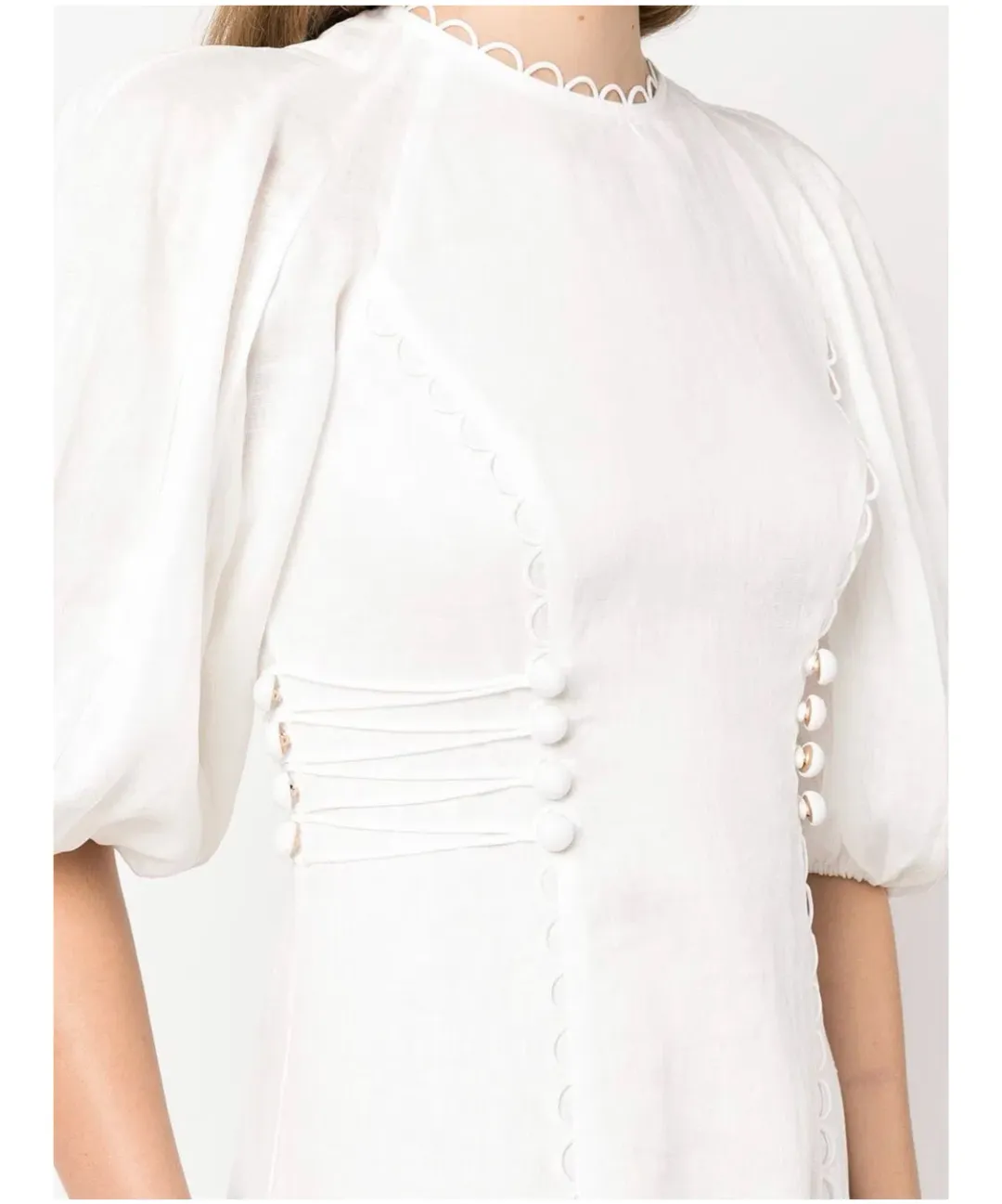 Zimmermann Rosa Laced Midi Dress White Size 0 / Au 8 for rent on The Volte - main image
