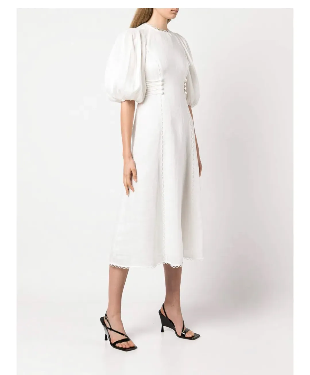 Zimmermann Rosa Laced Midi Dress White Size 0 / Au 8 for rent on The Volte - main image