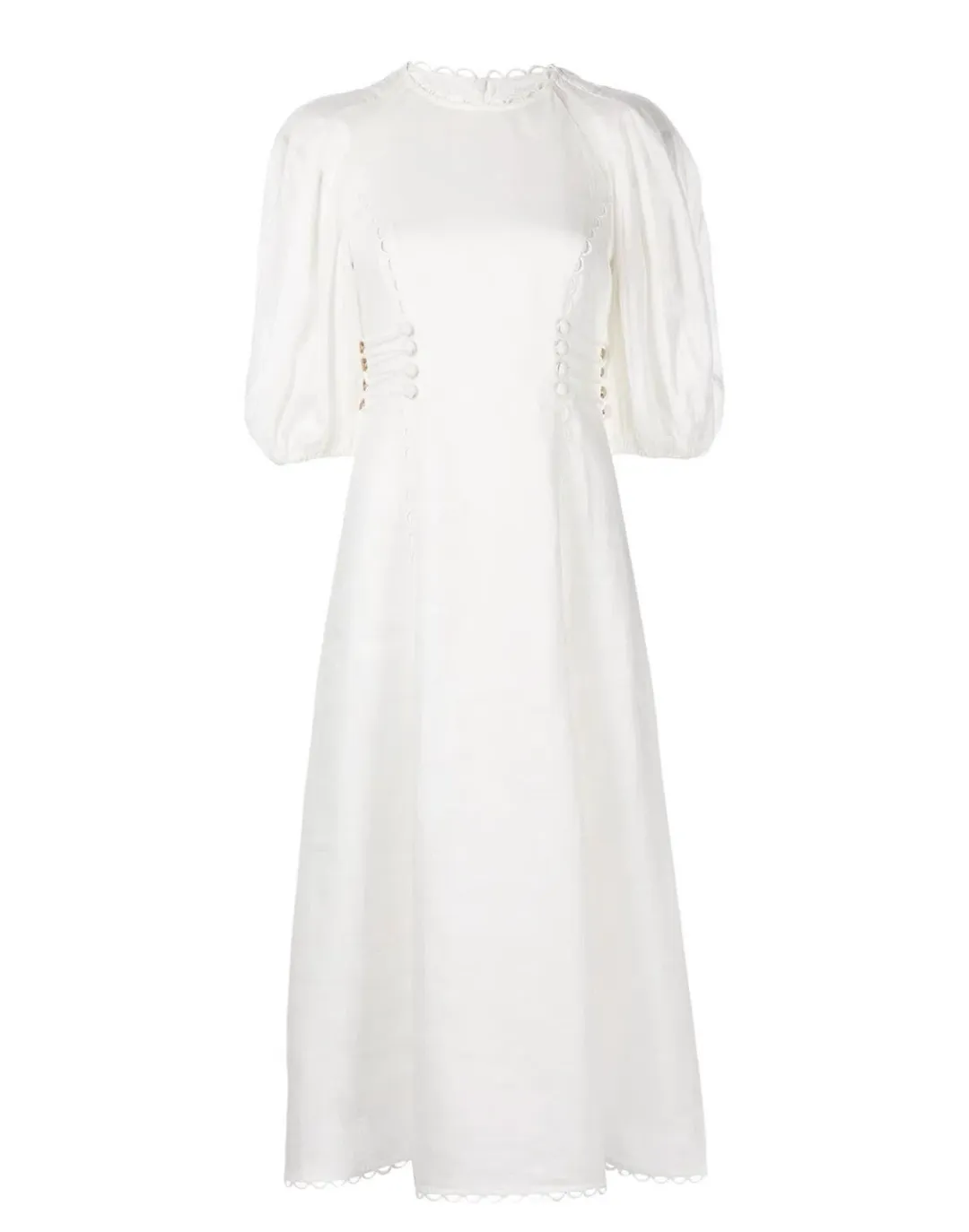 Zimmermann Rosa Laced Midi Dress White Size 0 / Au 8 for rent on The Volte - main image