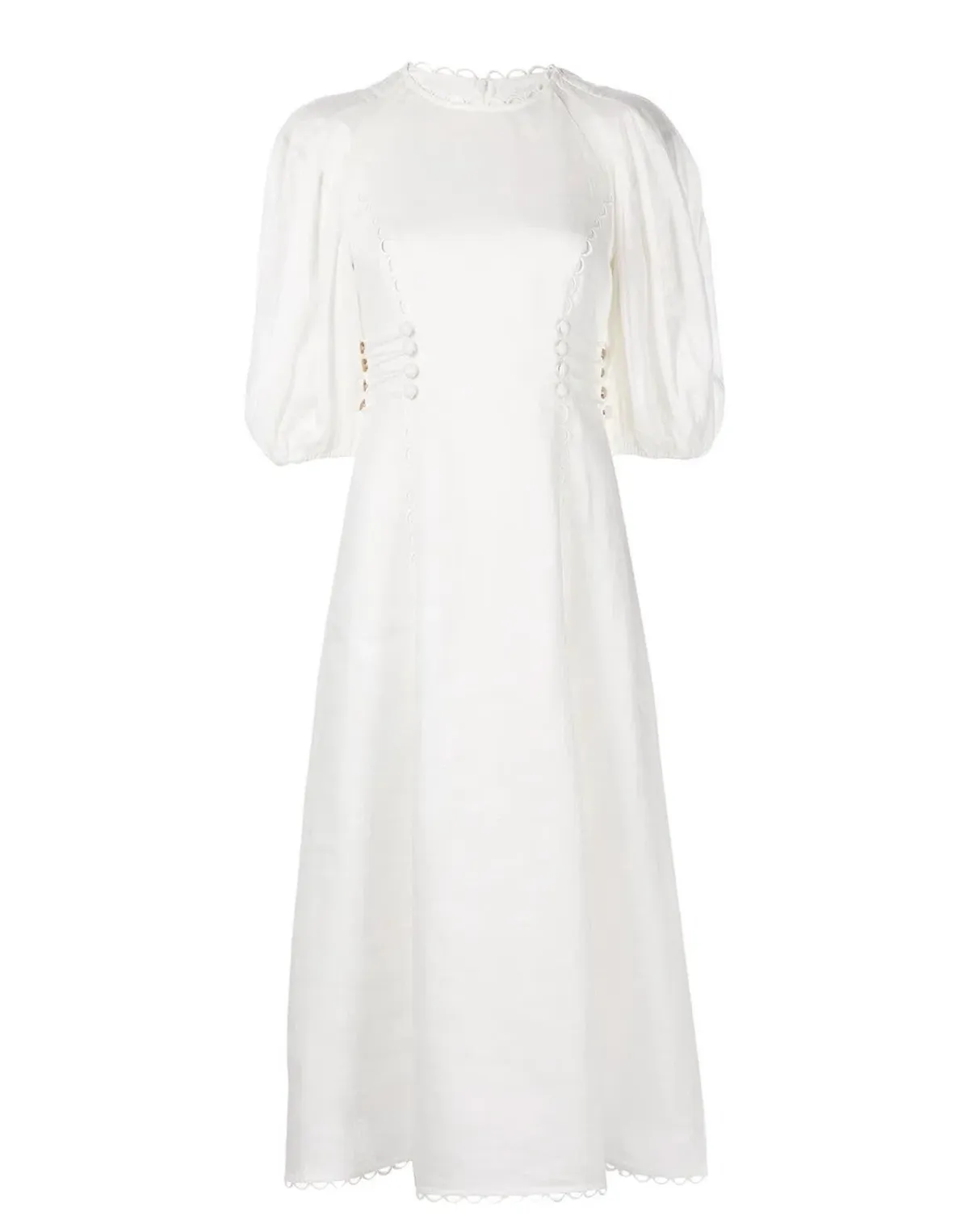 Zimmermann Rosa Laced Midi Dress White Size 0 / Au 8 - Image 6