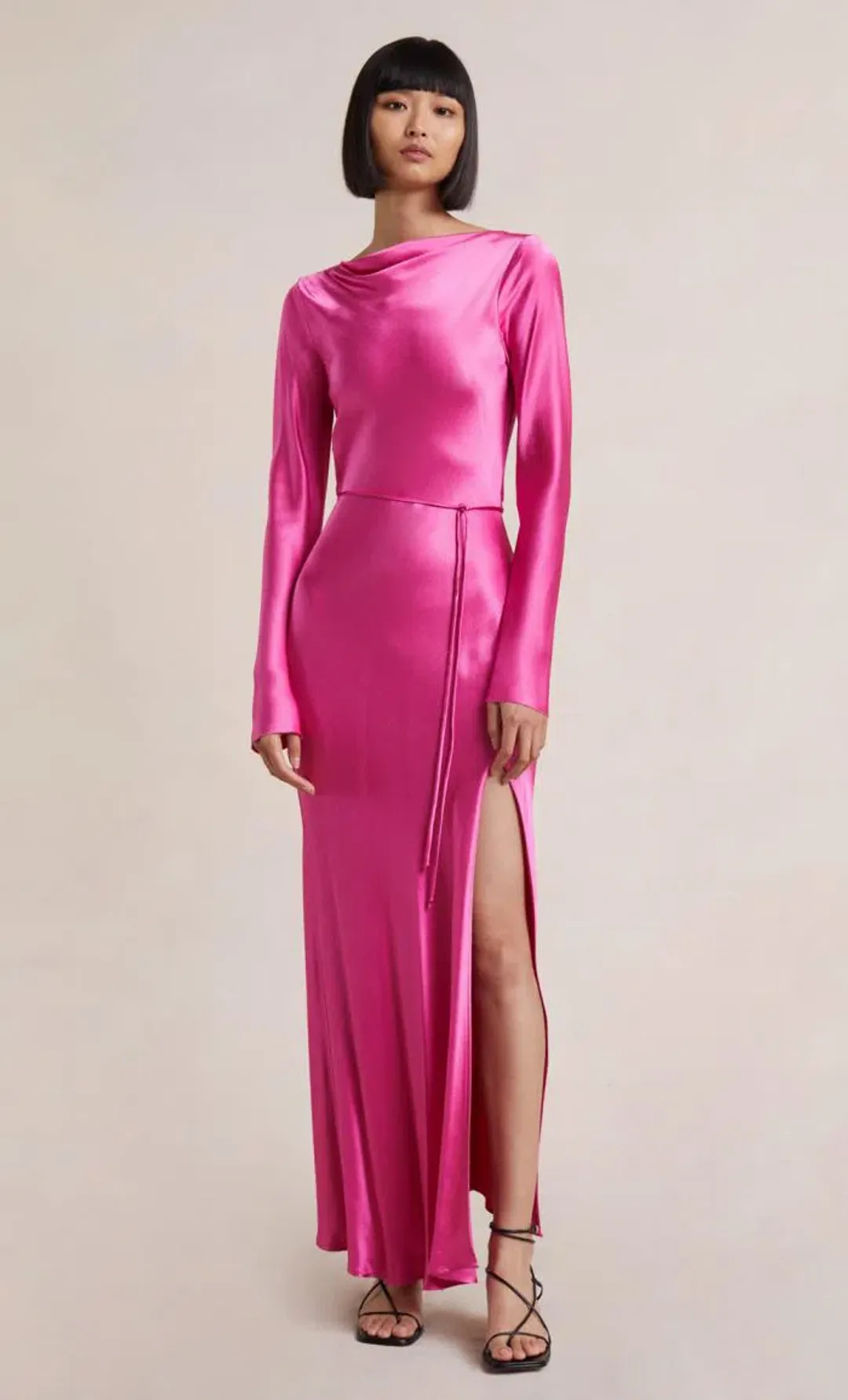 Bec & Bridge Moon Dance Long Sleeve Maxi Dress Deep Pink Size 8  for rent on The Volte - main image